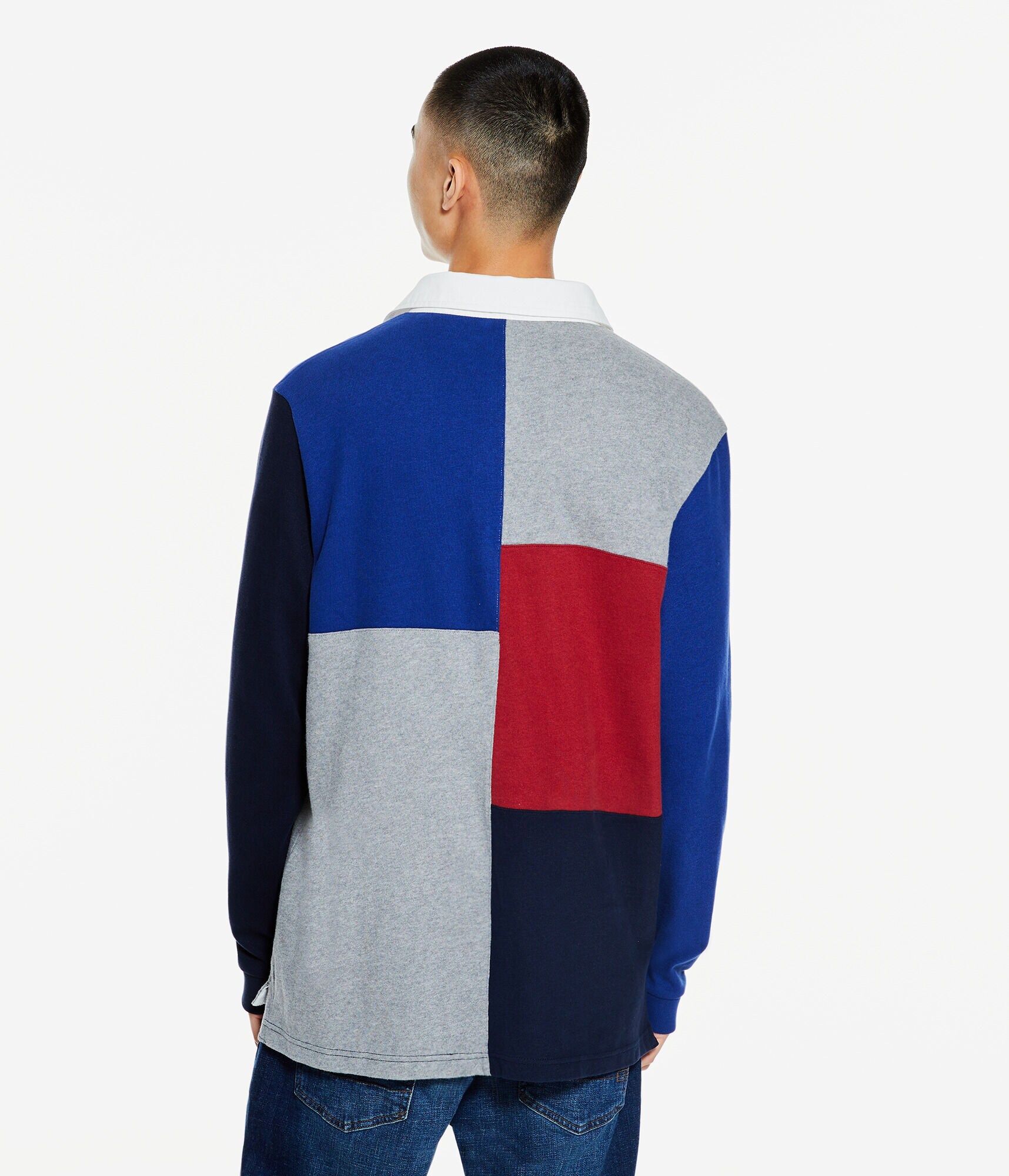 Long Sleeve Colorblocked Rugby Shirt