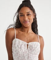Floral Sweetheart Slip Midi Dress