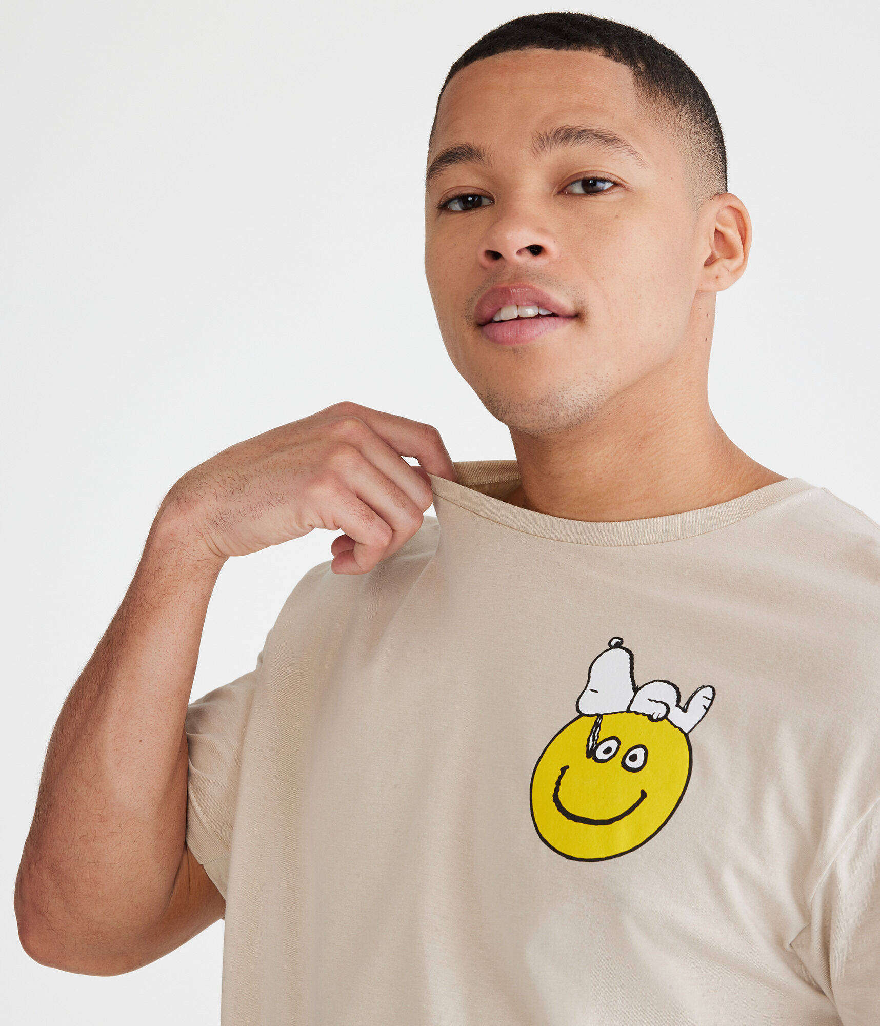 Snoopy Smiley Face Relaxed Graphic Tee