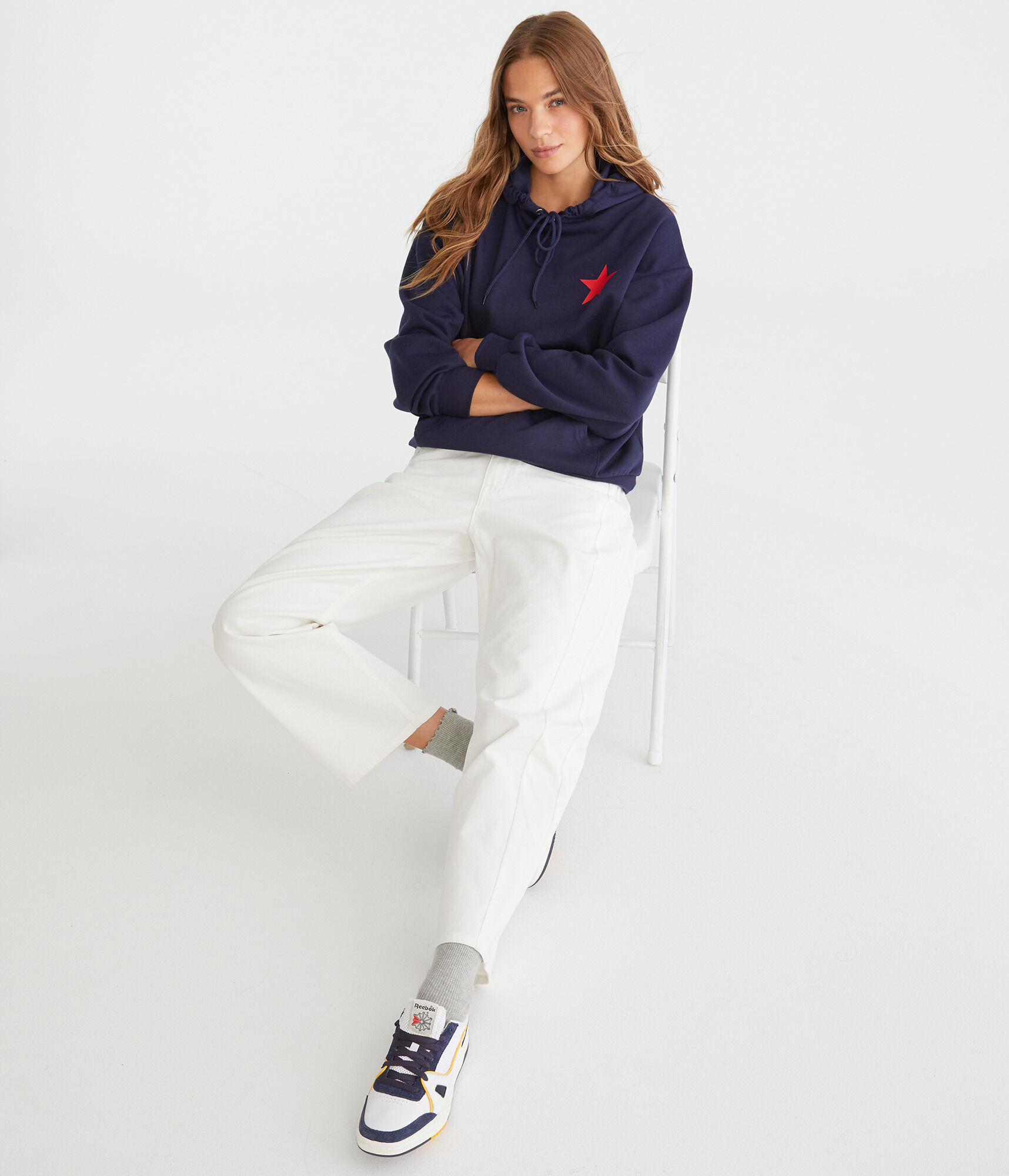 Red Star Oversized Pullover Hoodie