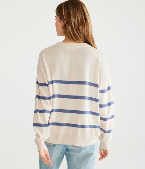 Peanuts® | Aéropostale Snoopy Love Striped Crew Sweater