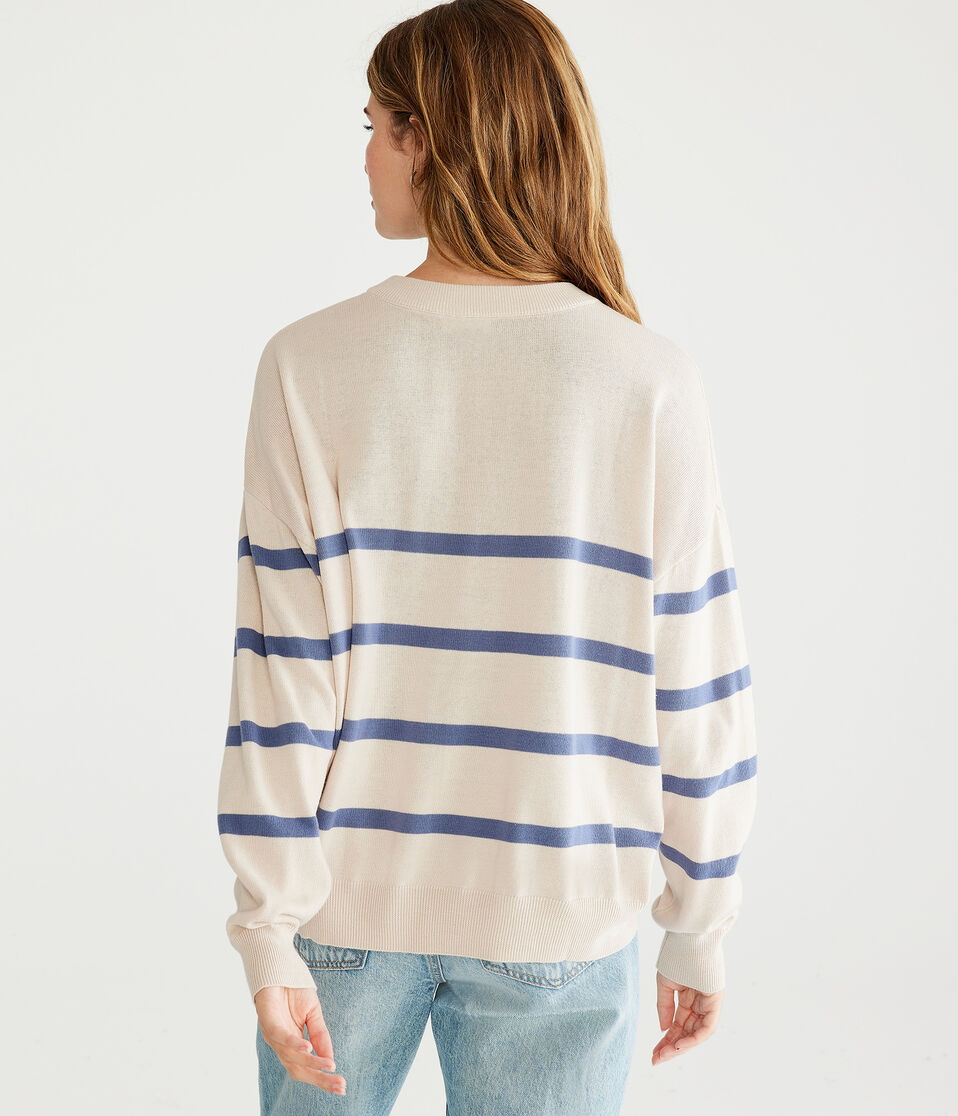 Peanuts® | Aéropostale Snoopy Love Striped Crew Sweater