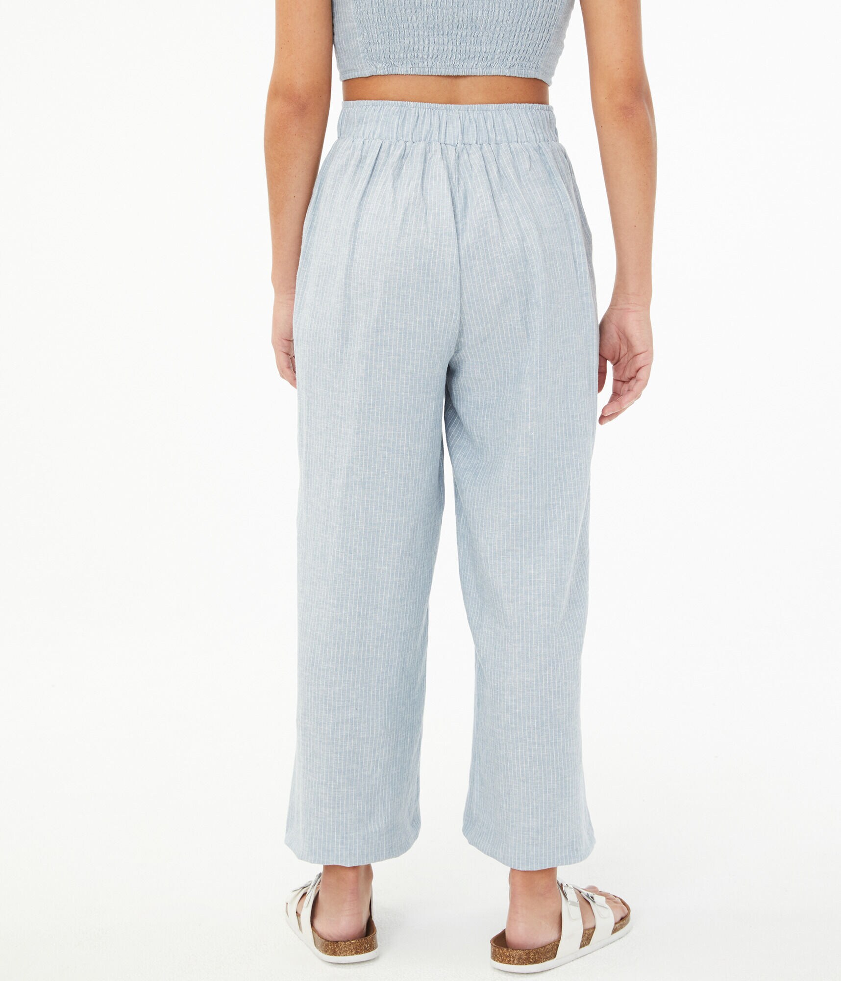 High-Rise Striped Wide-Leg Pants