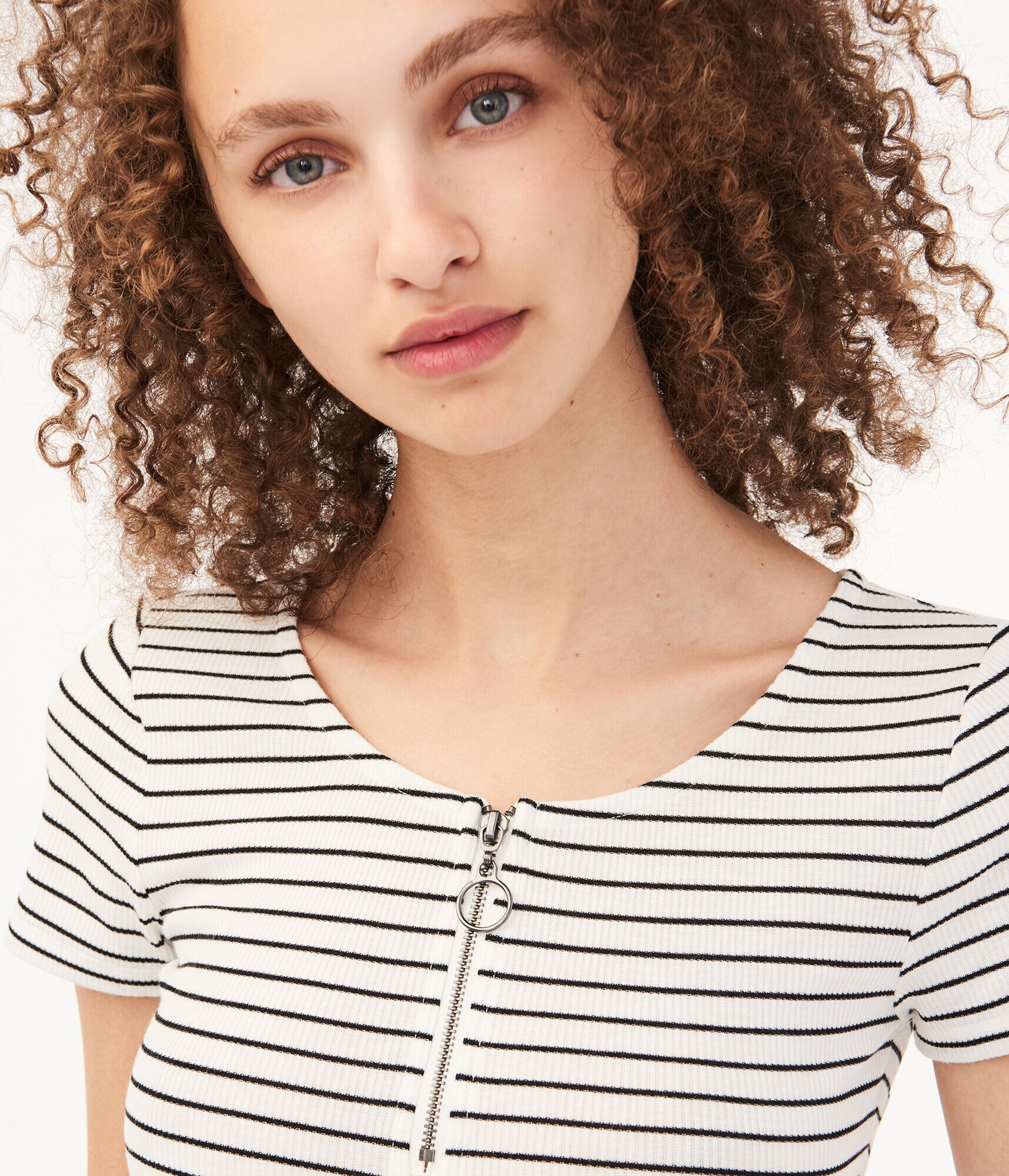 Seriously Soft Striped Zip-Up Tee