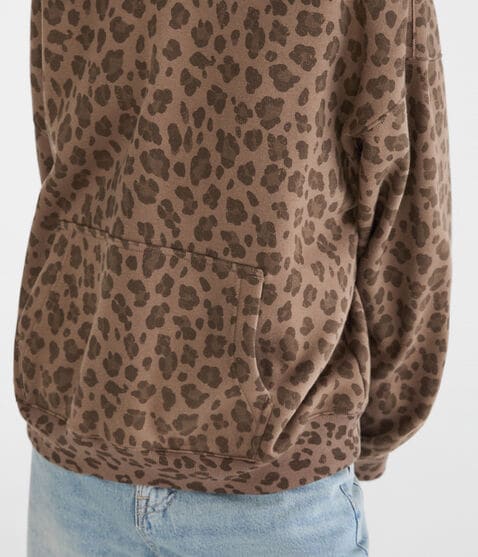 Cloud Soft Leopard Print Boxy Pullover Hoodie Cloud Soft Leopard Print Boxy Pullover Hoodie
