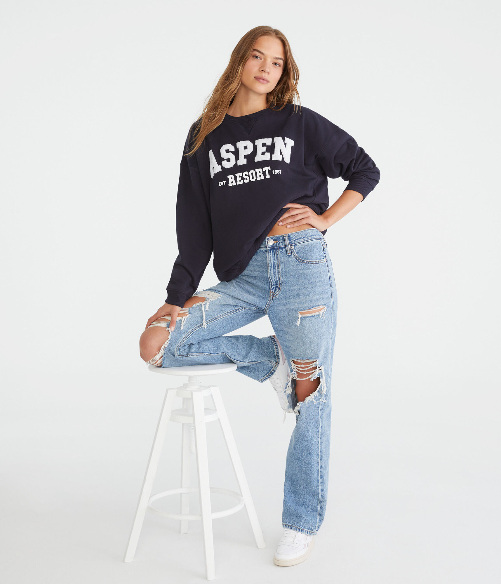 Aspen Resort Oversized Crew Sweatshirt