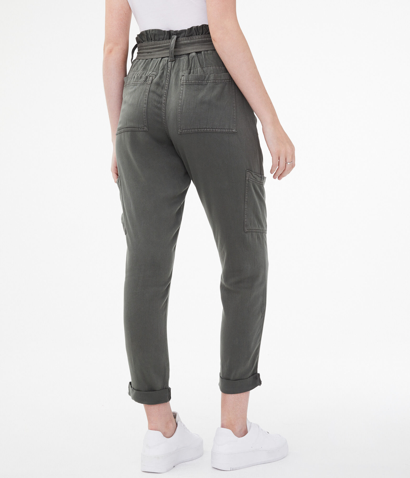 high rise tie waist pants
