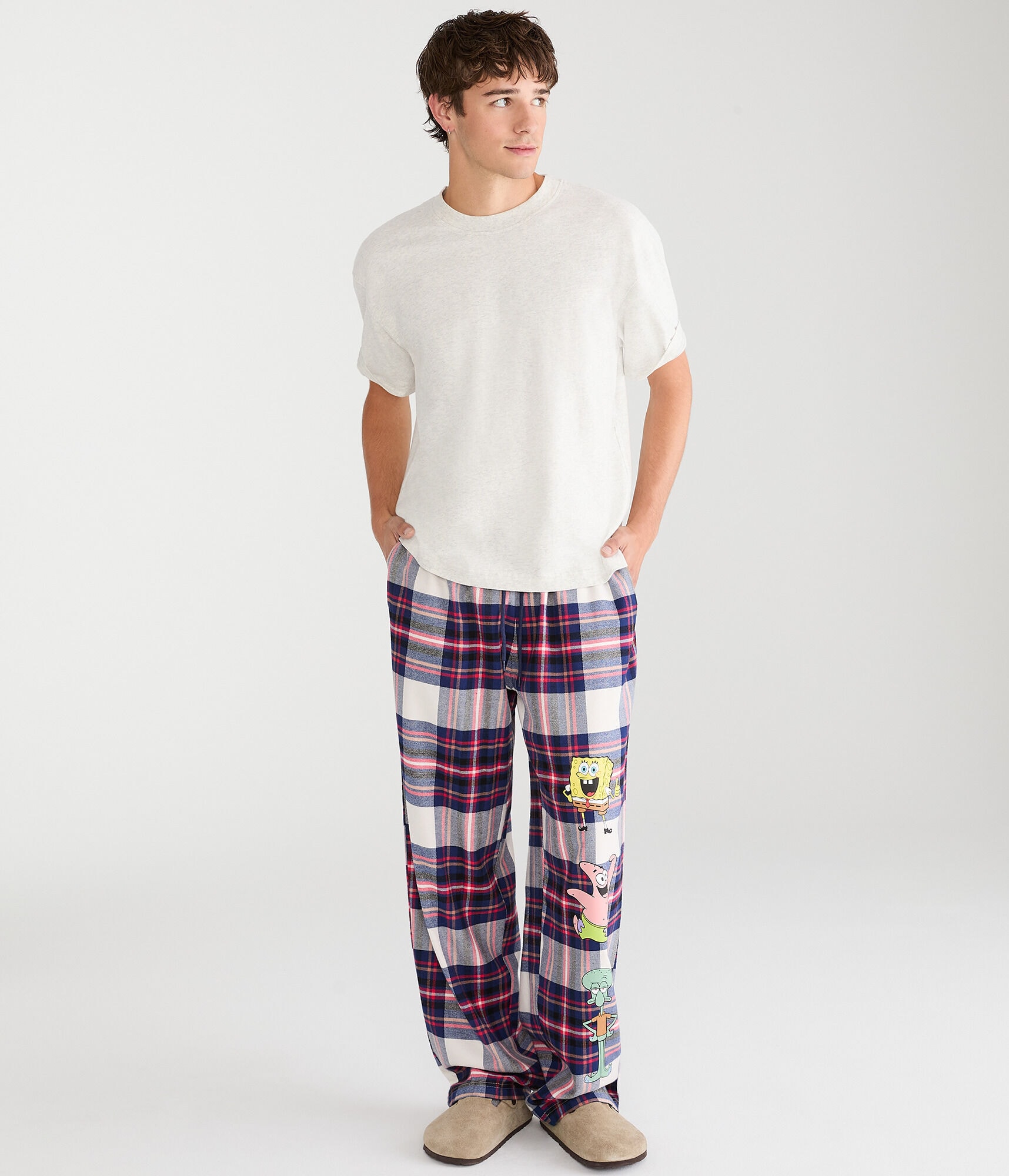 SpongeBob x Aero Plaid Flannel Sleep Pants