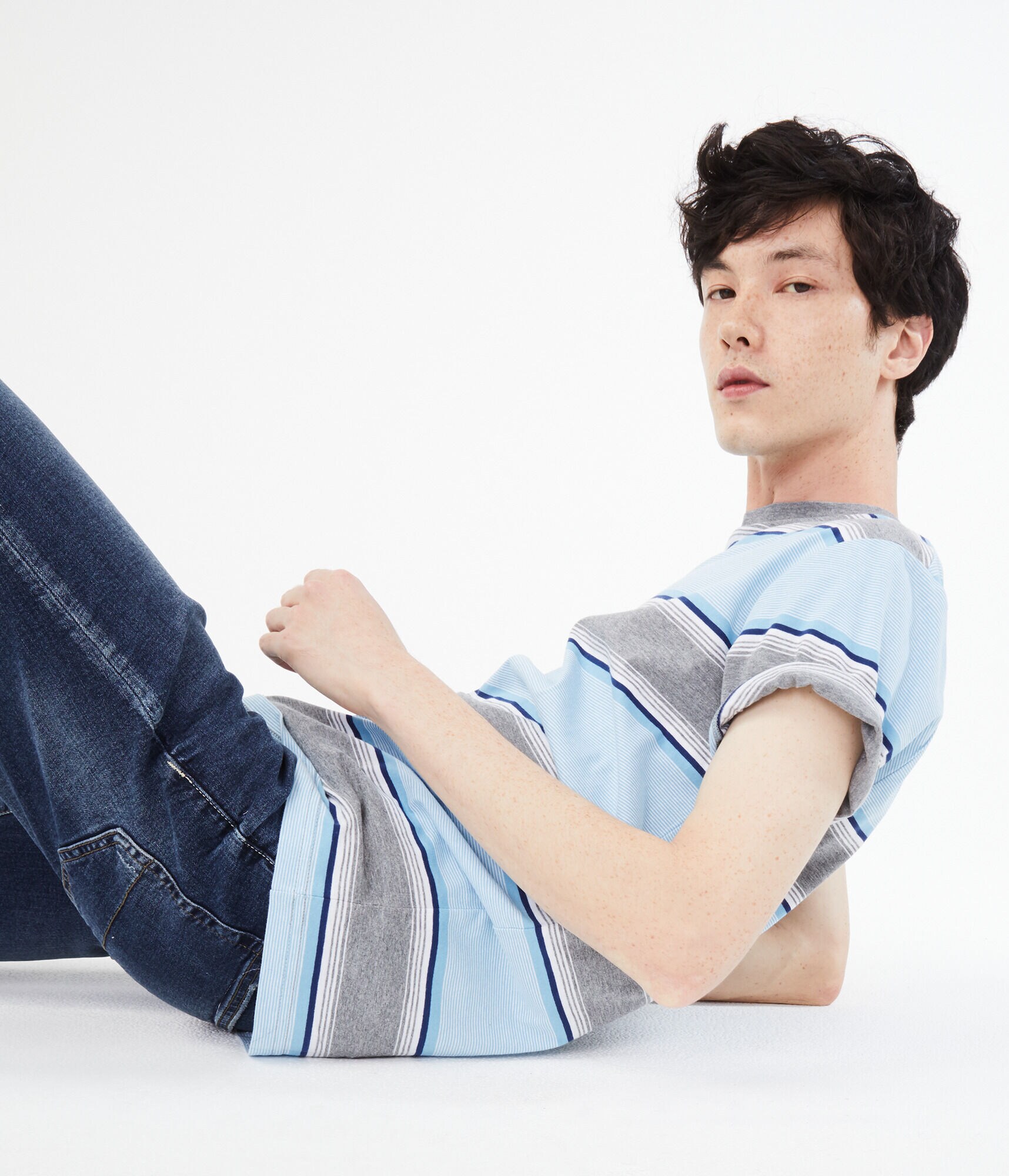 Multi-Stripe Crew Tee