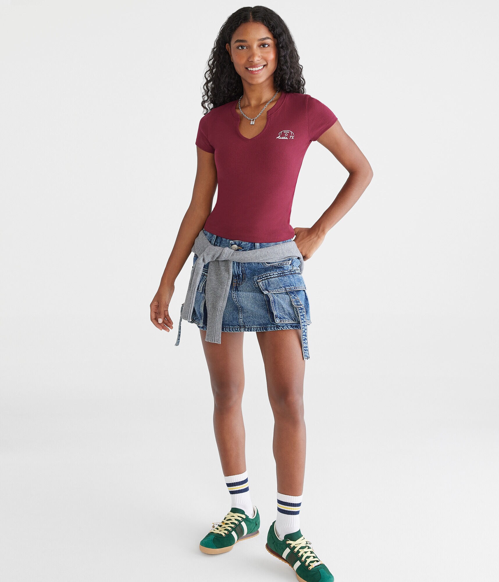 Seriously Soft Austin Football Notch-Neck Graphic Baby Tee