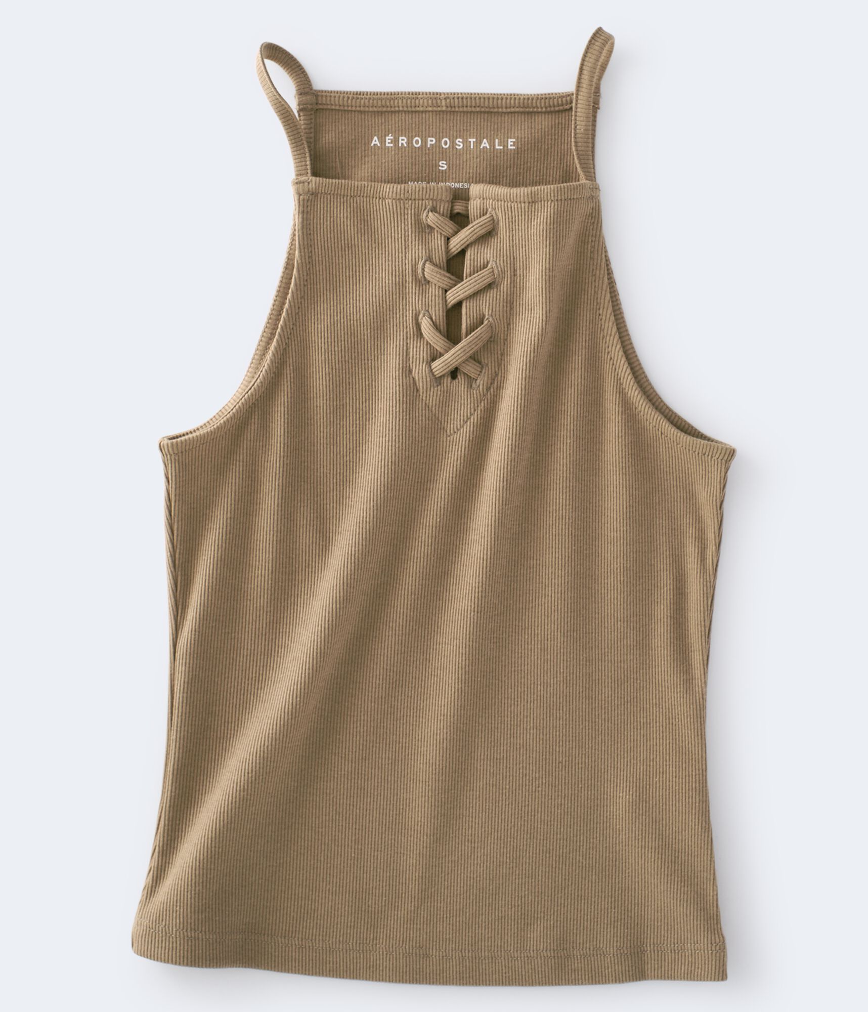 Ribbed Lace-Up Tank***