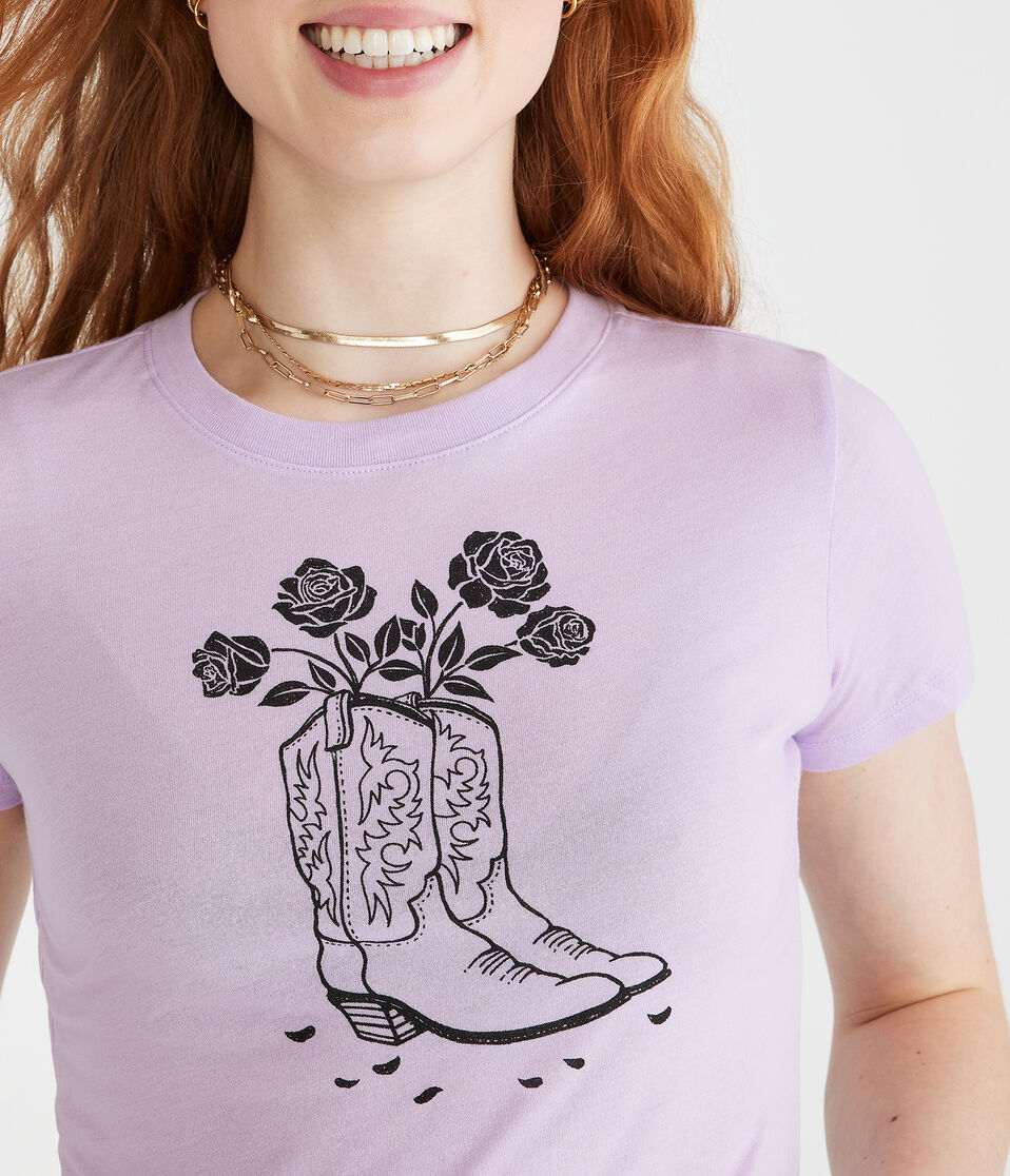 Cowboy Boots & Roses Graphic Tee
