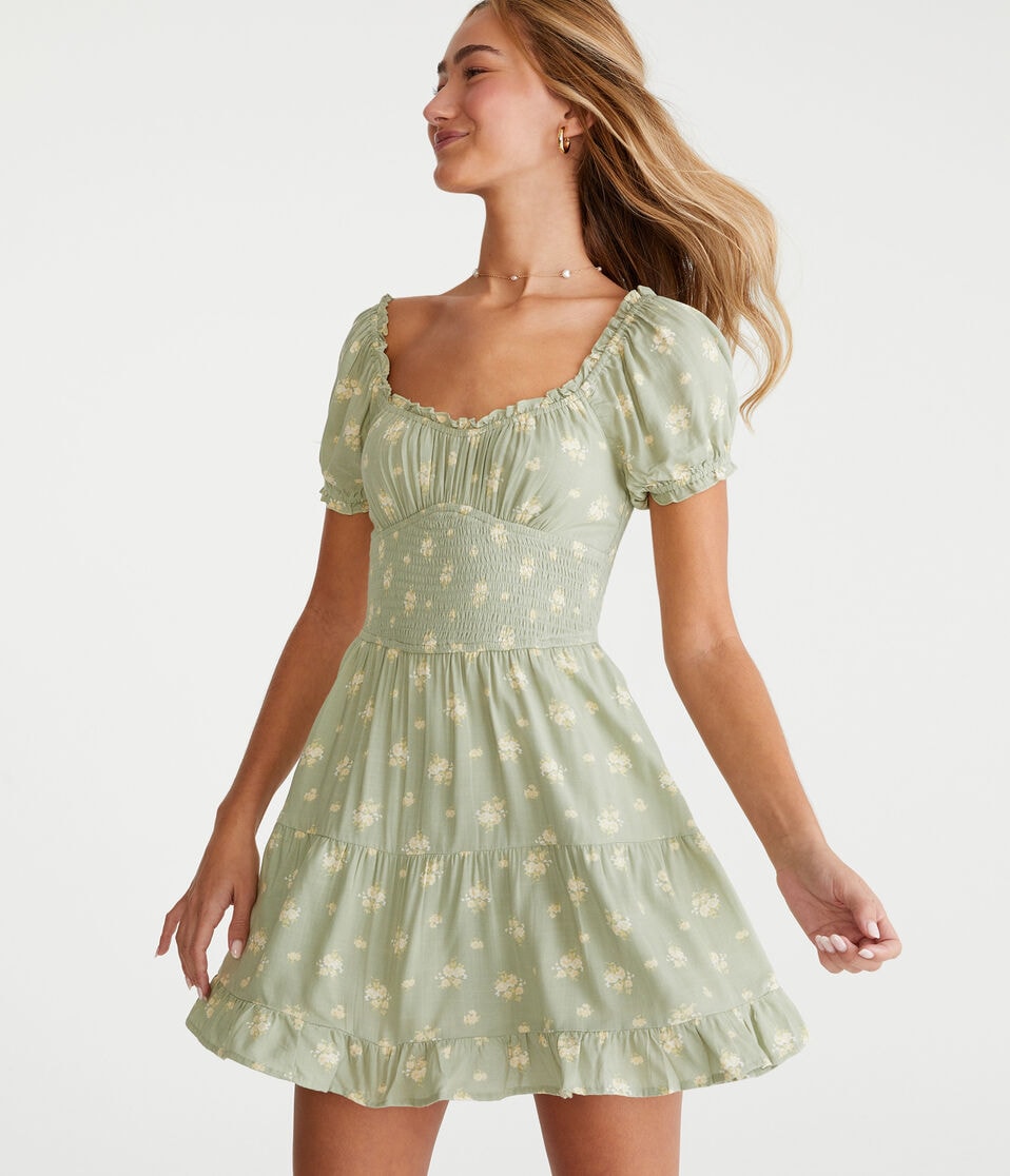Floral Scoop-Neck Fit & Flare Dress Floral Scoop-Neck Fit & Flare Dress