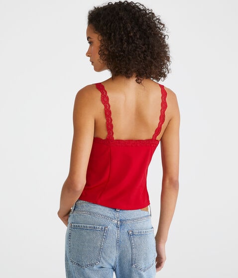 Lace-Trim Corset Cami