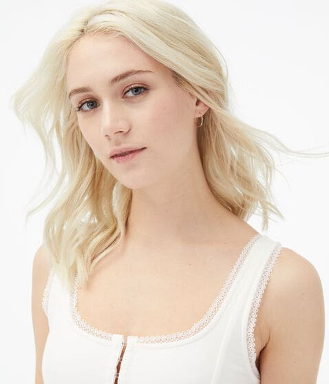 Seriously Soft Lace-Trim Cropped Tank Seriously Soft Lace-Trim Cropped Tank