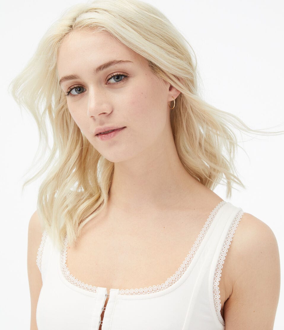 Seriously Soft Lace-Trim Cropped Tank