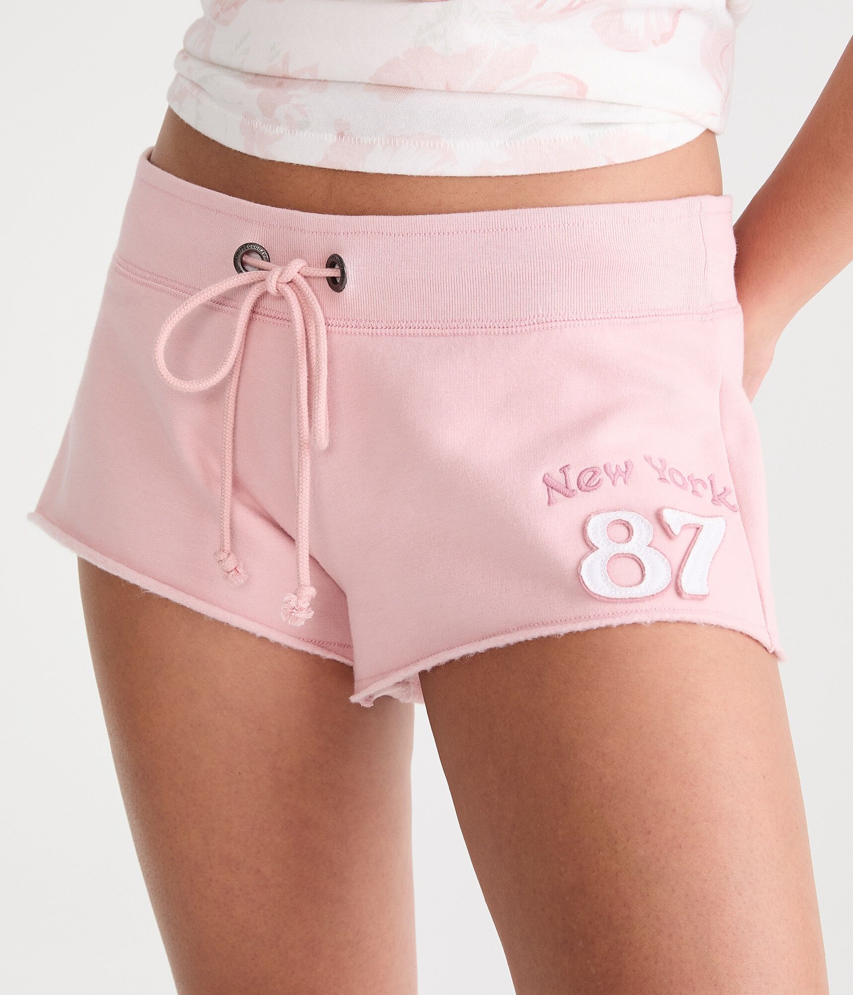 Aero Rhinestone Heritage Low-Rise Fleece Shorts