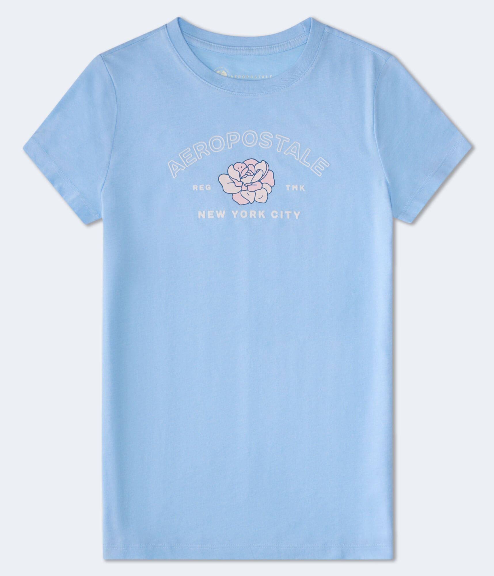 Aeropostale Floral Flocked Graphic Tee
