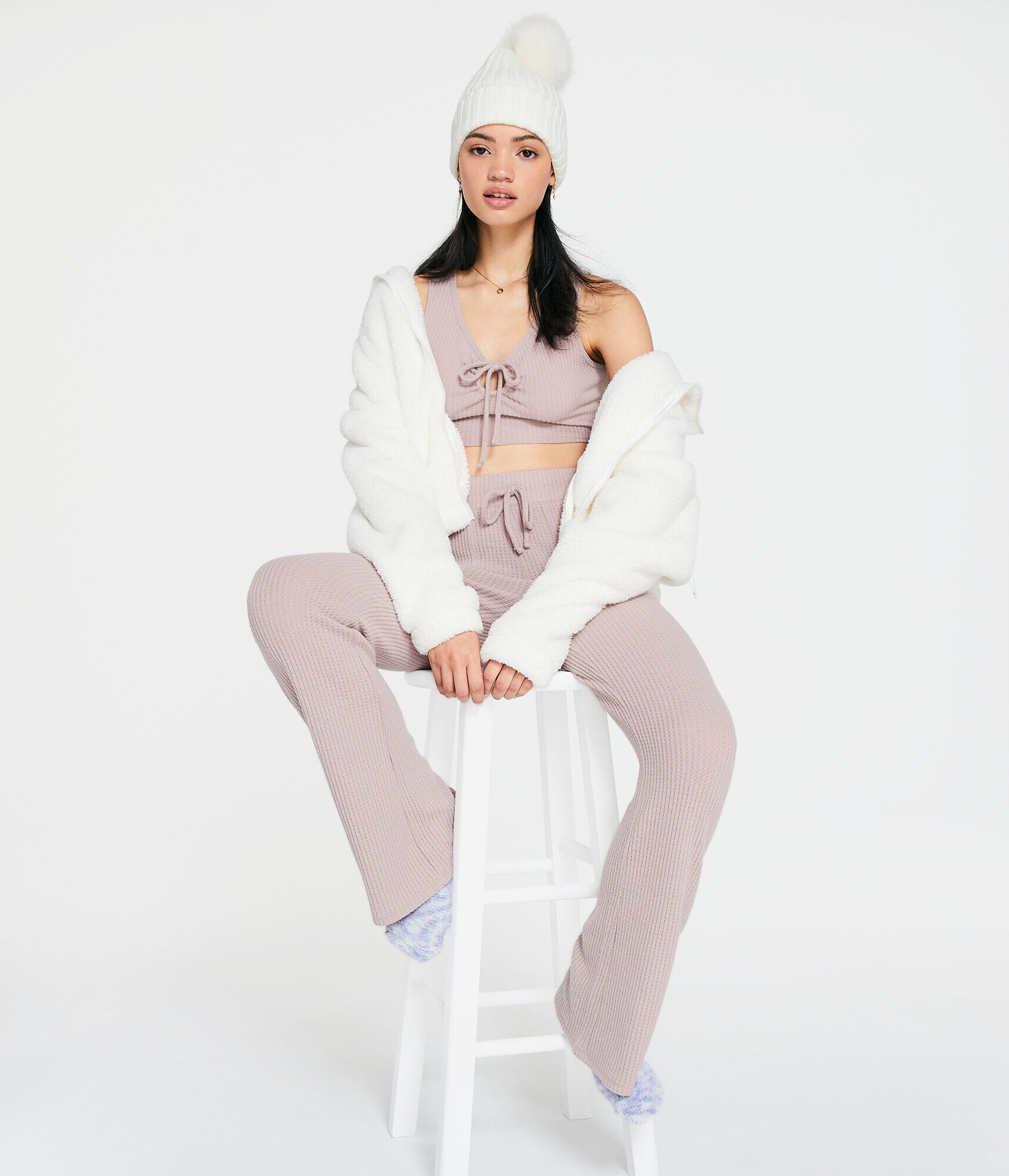 Waffle High-Waisted Sleep Pants
