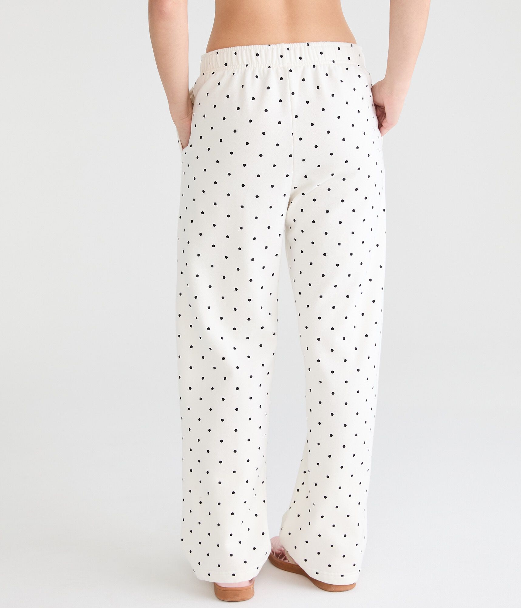 Cloud Soft Polka Dot Mid-Rise Wide Leg Sweatpants