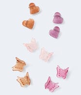 Butterfly & Heart Mini Hair Clip 10-Pack