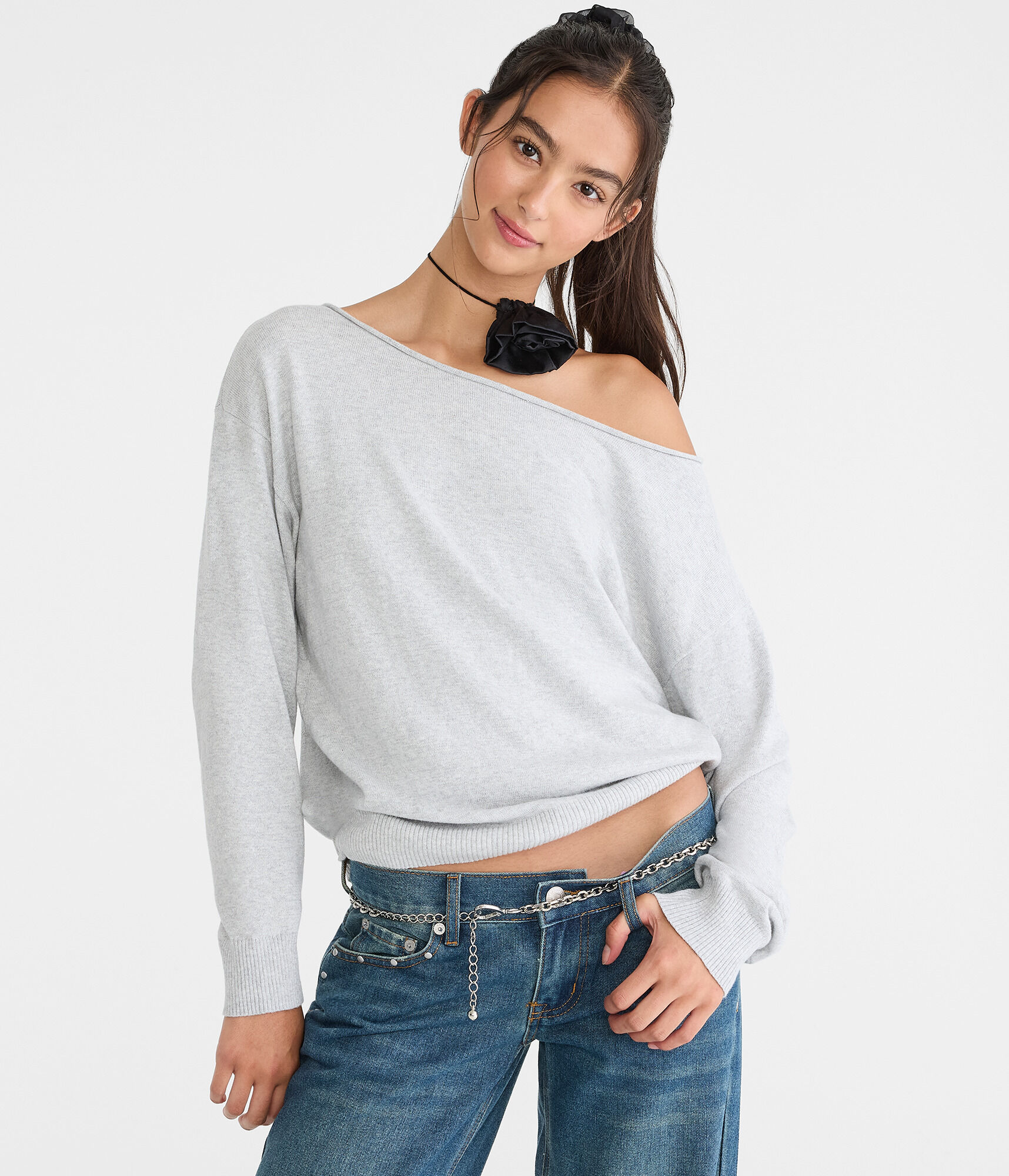 Slouchy Off-The-Shoulder Sweater