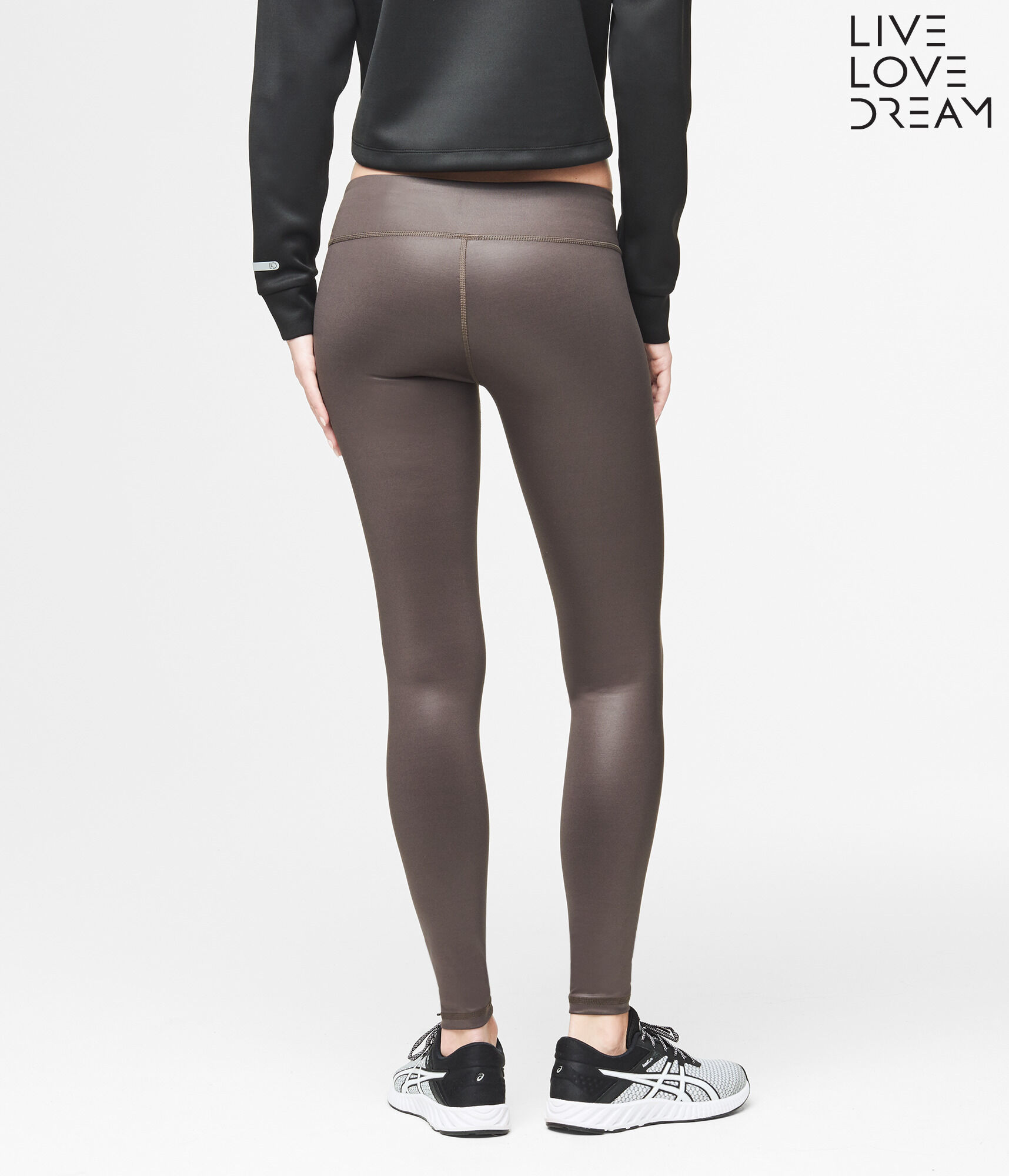 Brown Wet Look Leggings