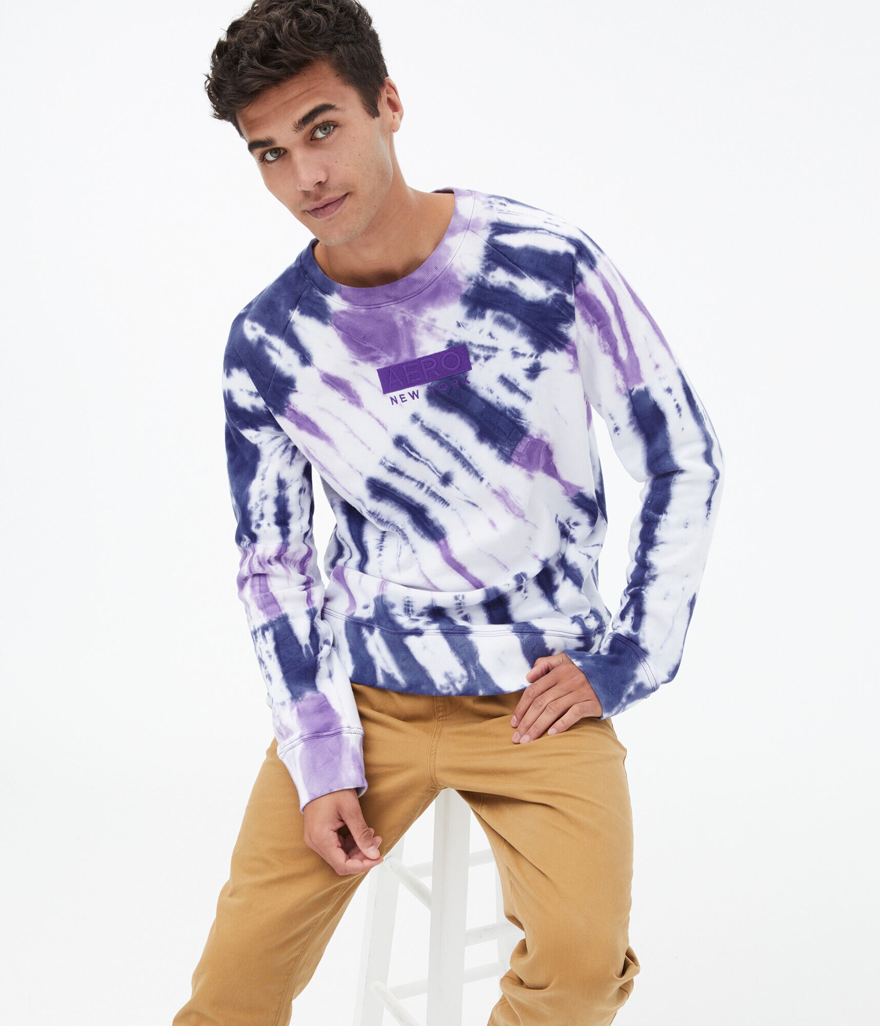 Aero Box Logo Tie-Dye Crew Sweatshirt