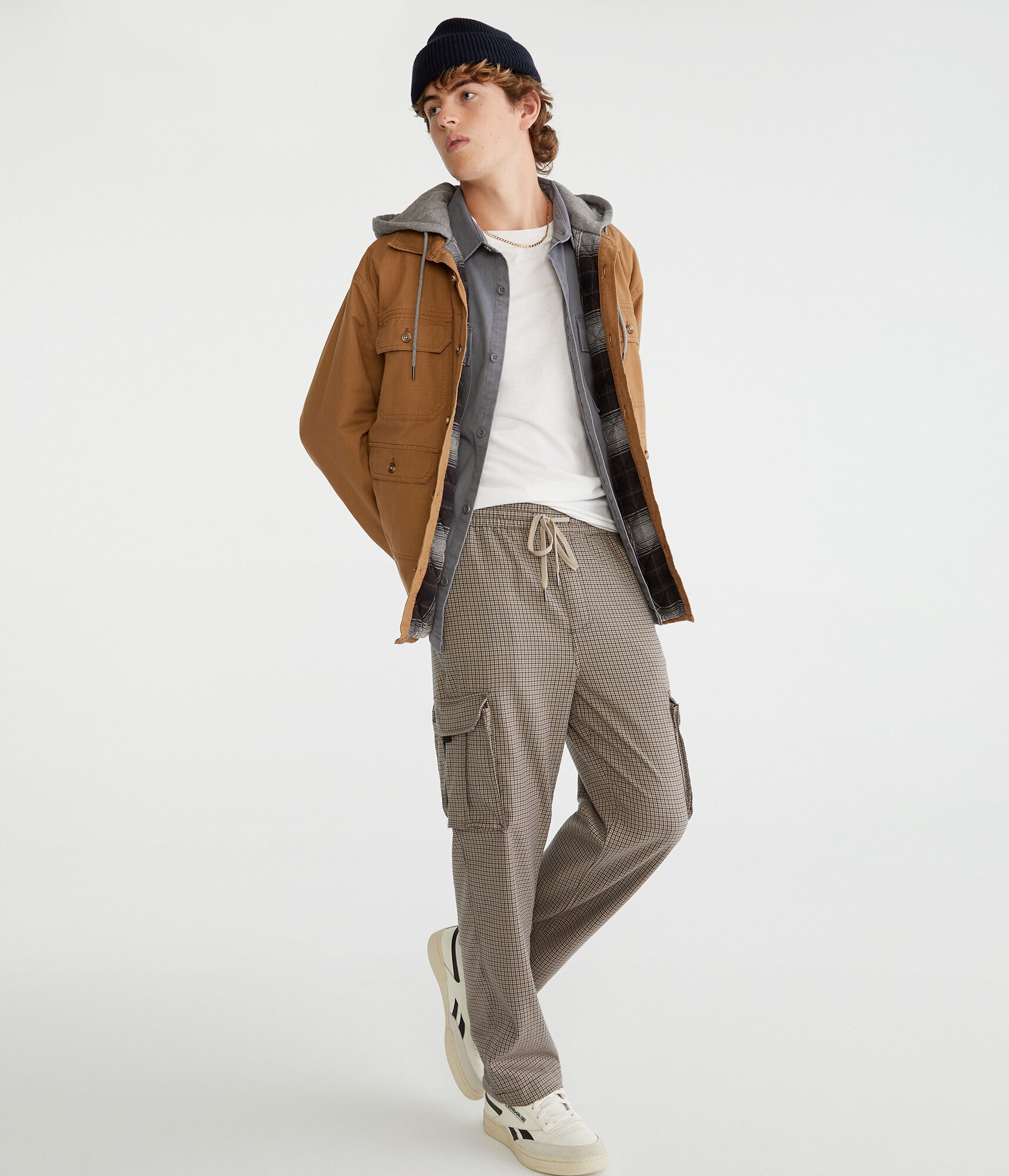 Plaid Baggy Cargo Pants