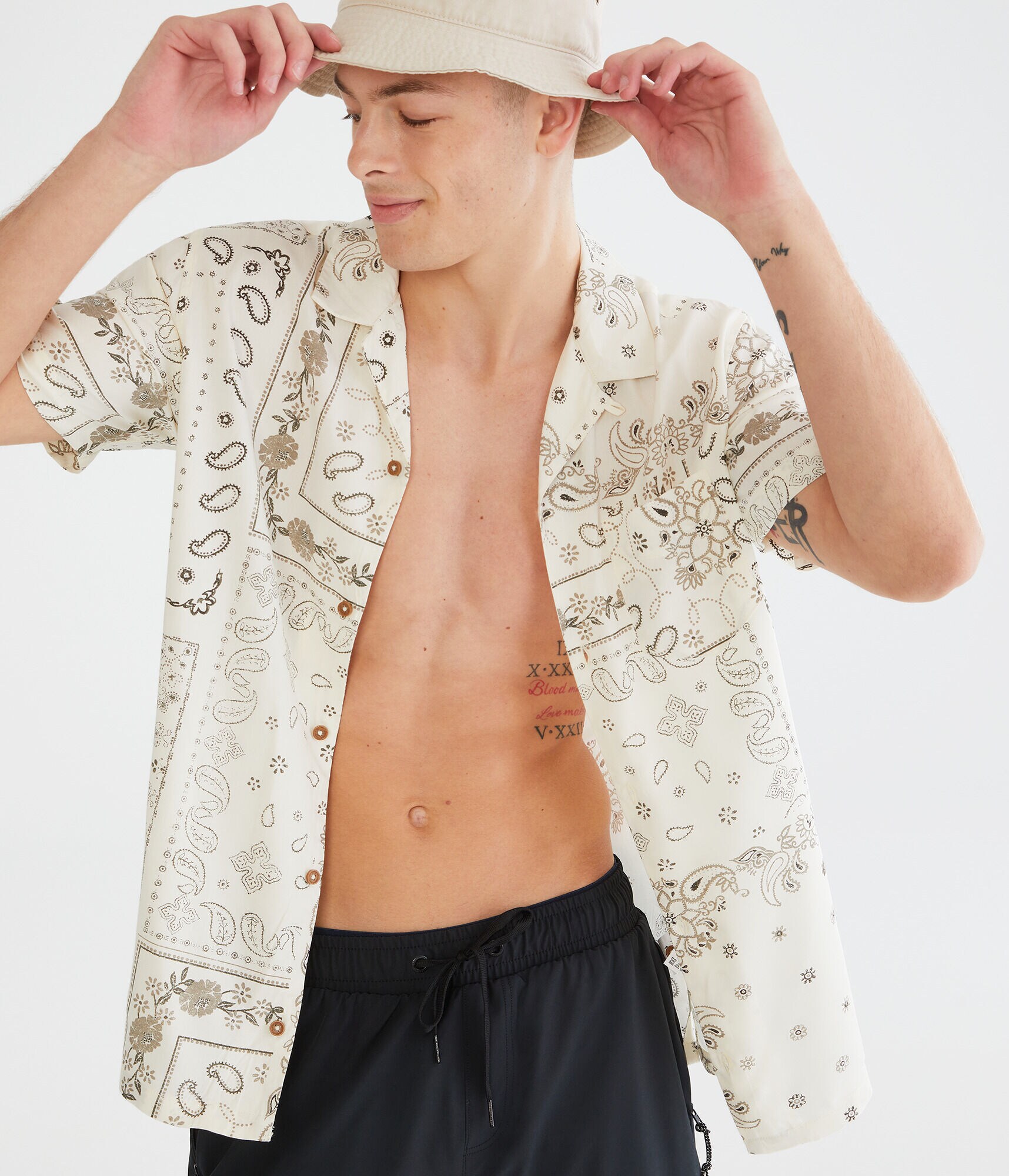 Bandana Print Button-Down Resort Shirt