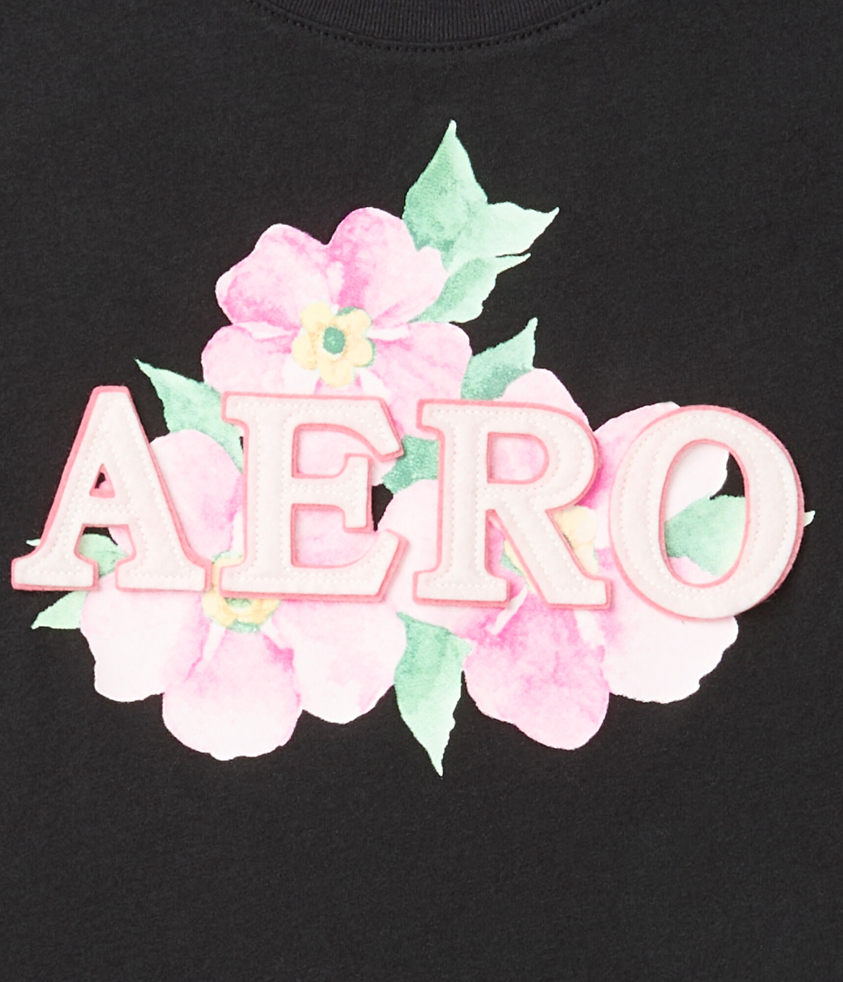 Aero Floral Logo Appliqu&eacute; Graphic Tee