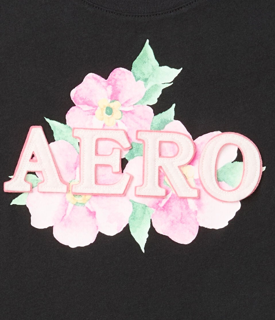 Aero Floral Logo Appliqué Graphic Tee