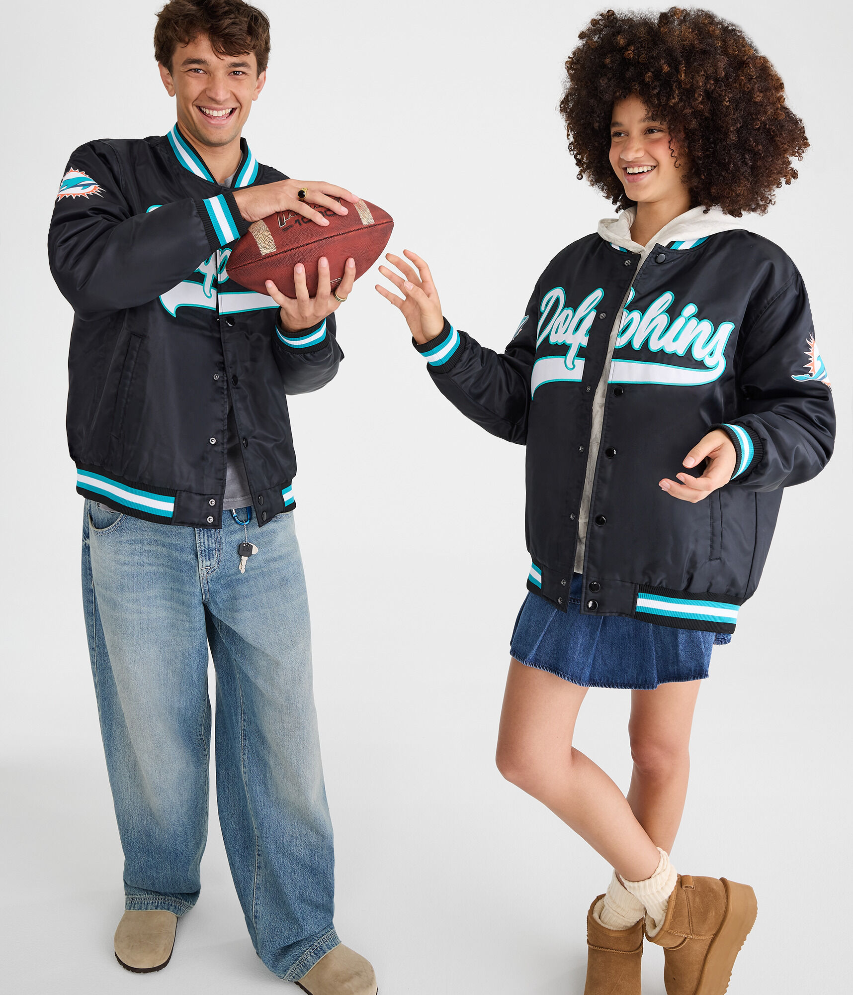 Miami Dolphins Satin Bomber Jacket