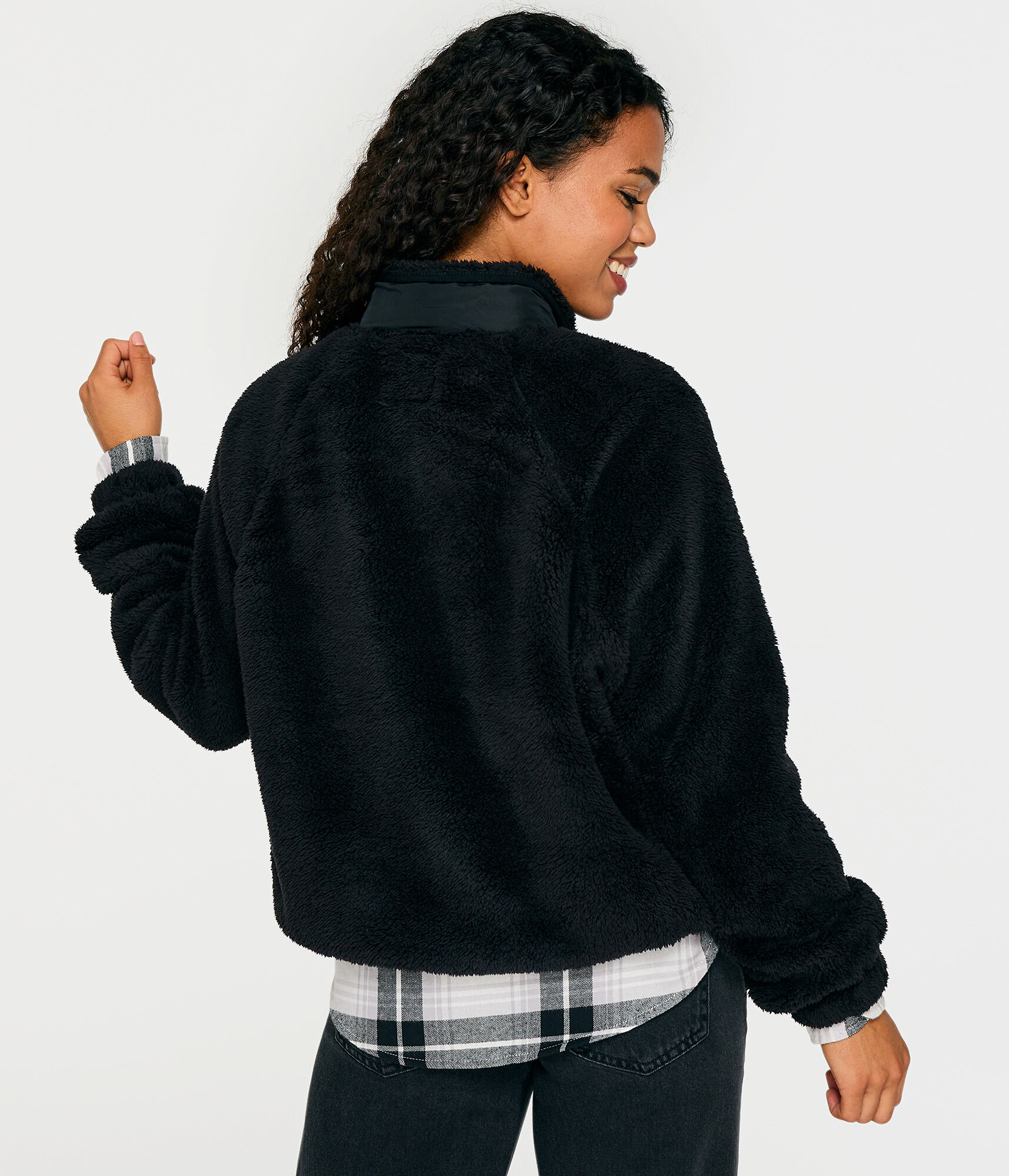 Solid Sherpa Snap Jacket