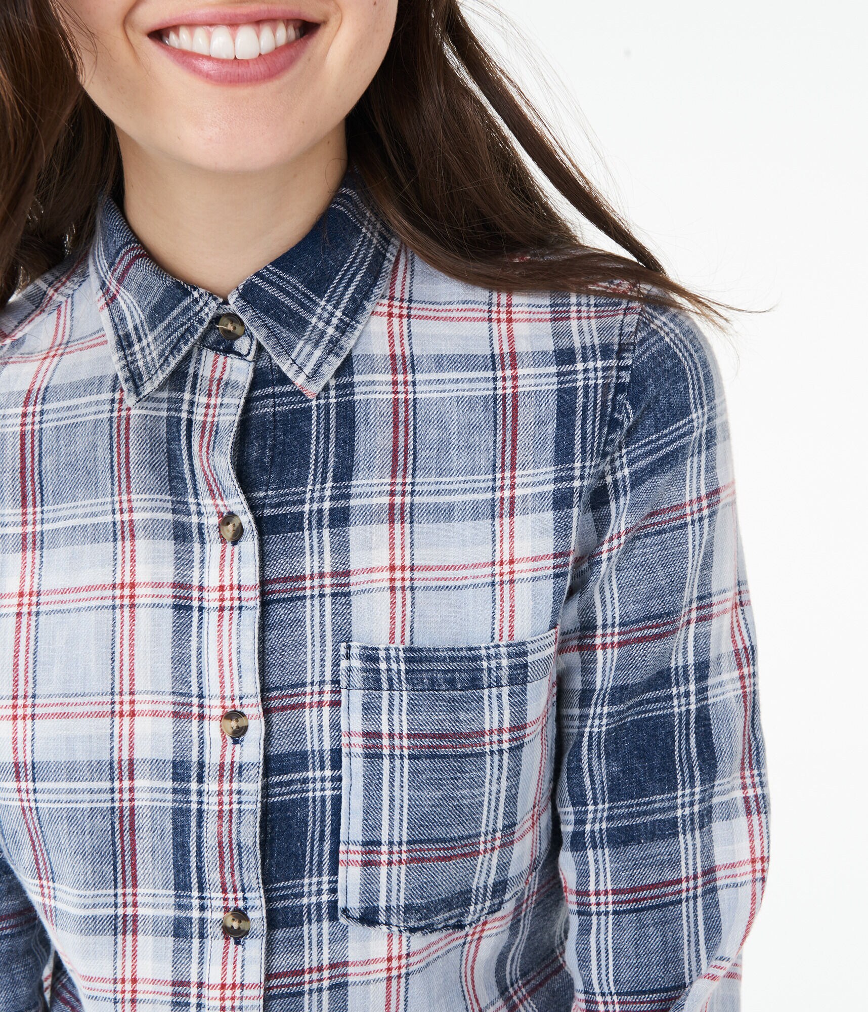 Long Sleeve Plaid Woven Shirt