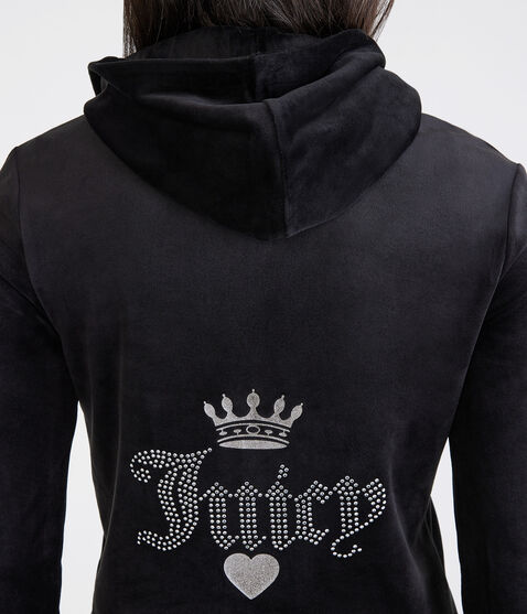 Juicy Couture Bling Velour Full-Zip Hoodie Juicy Couture Bling Velour Full-Zip Hoodie