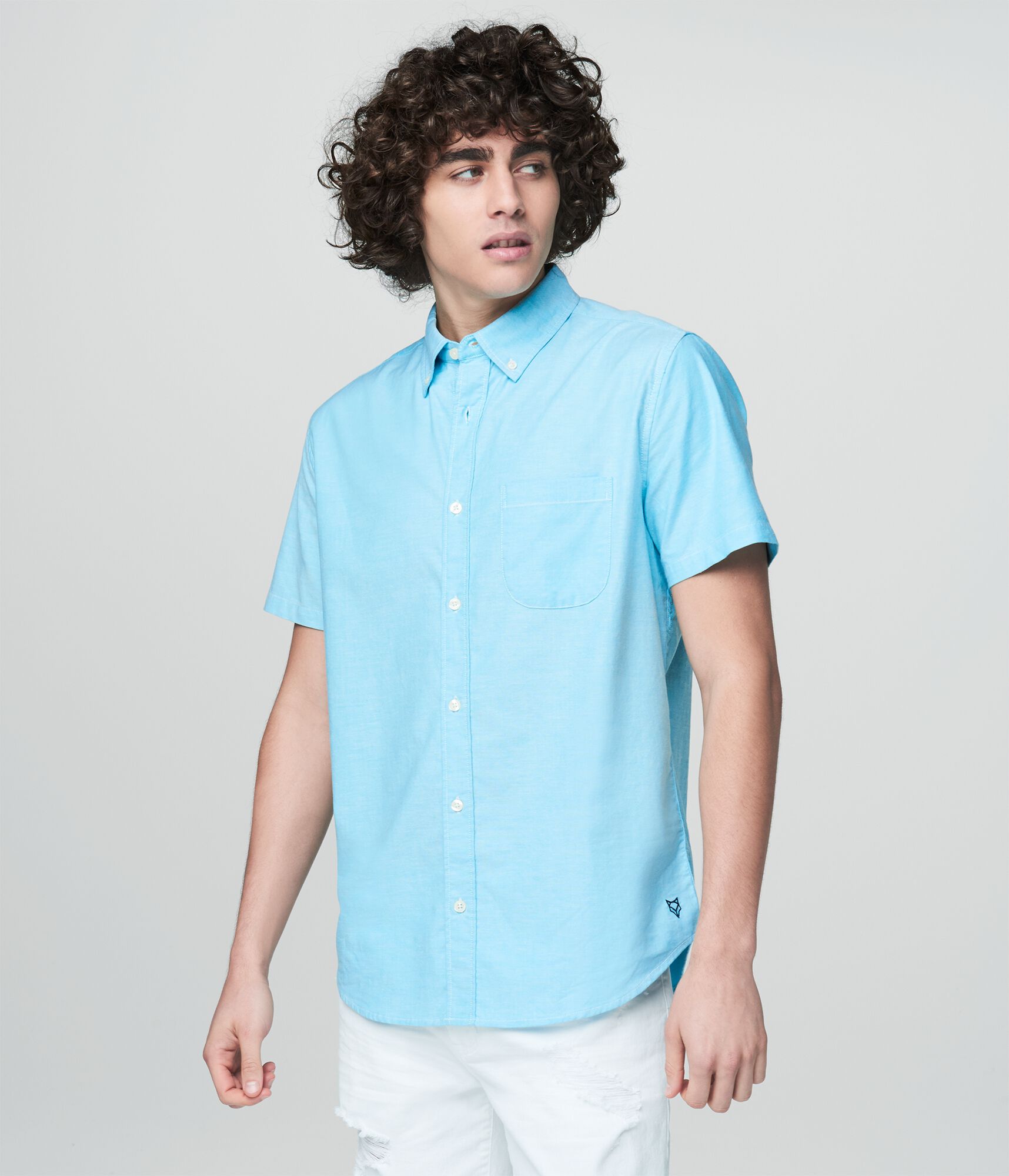 Prince &amp; Fox Solid Oxford Stretch Button Down