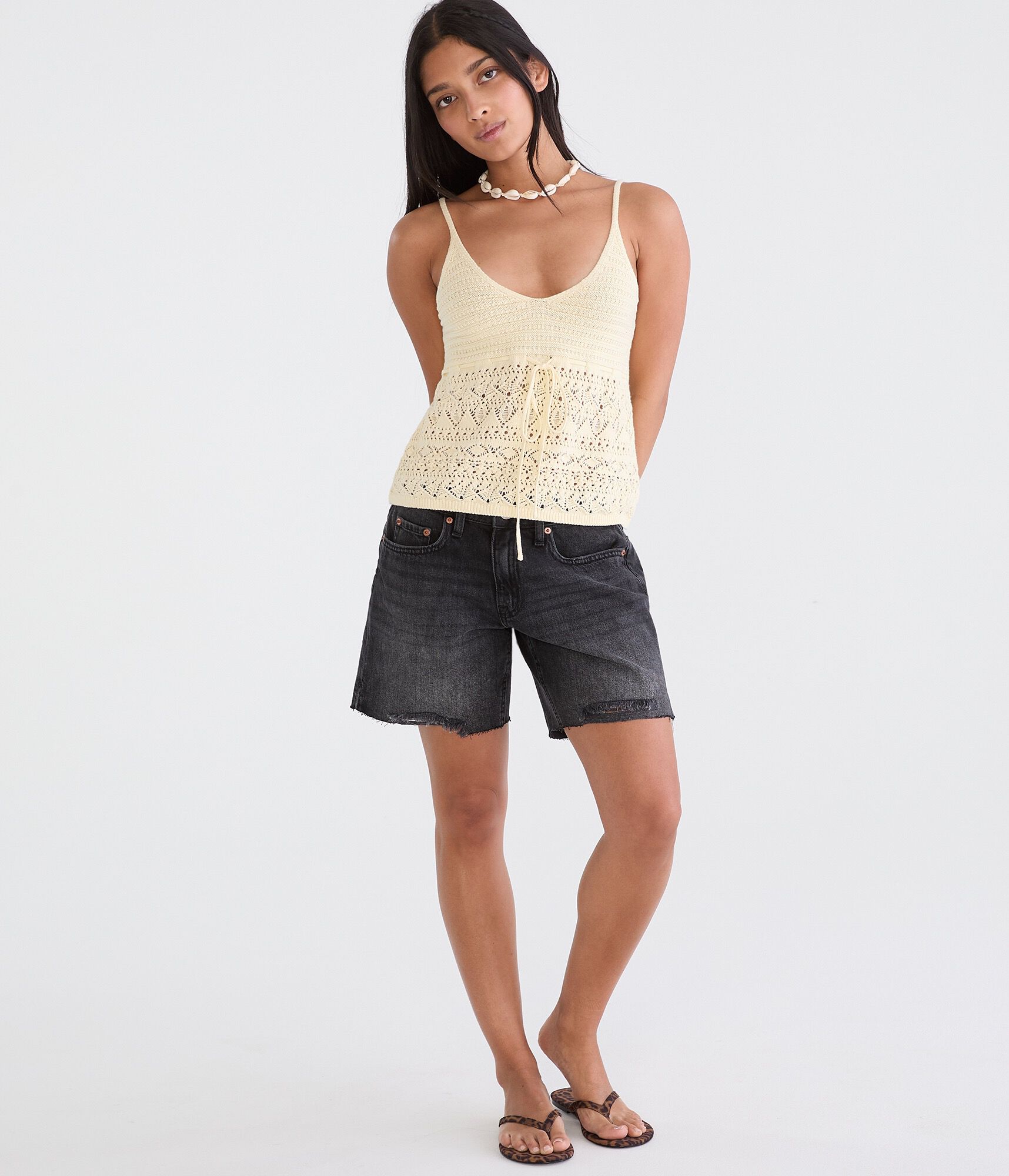 Babydoll Sweater V-Neck Tank Top