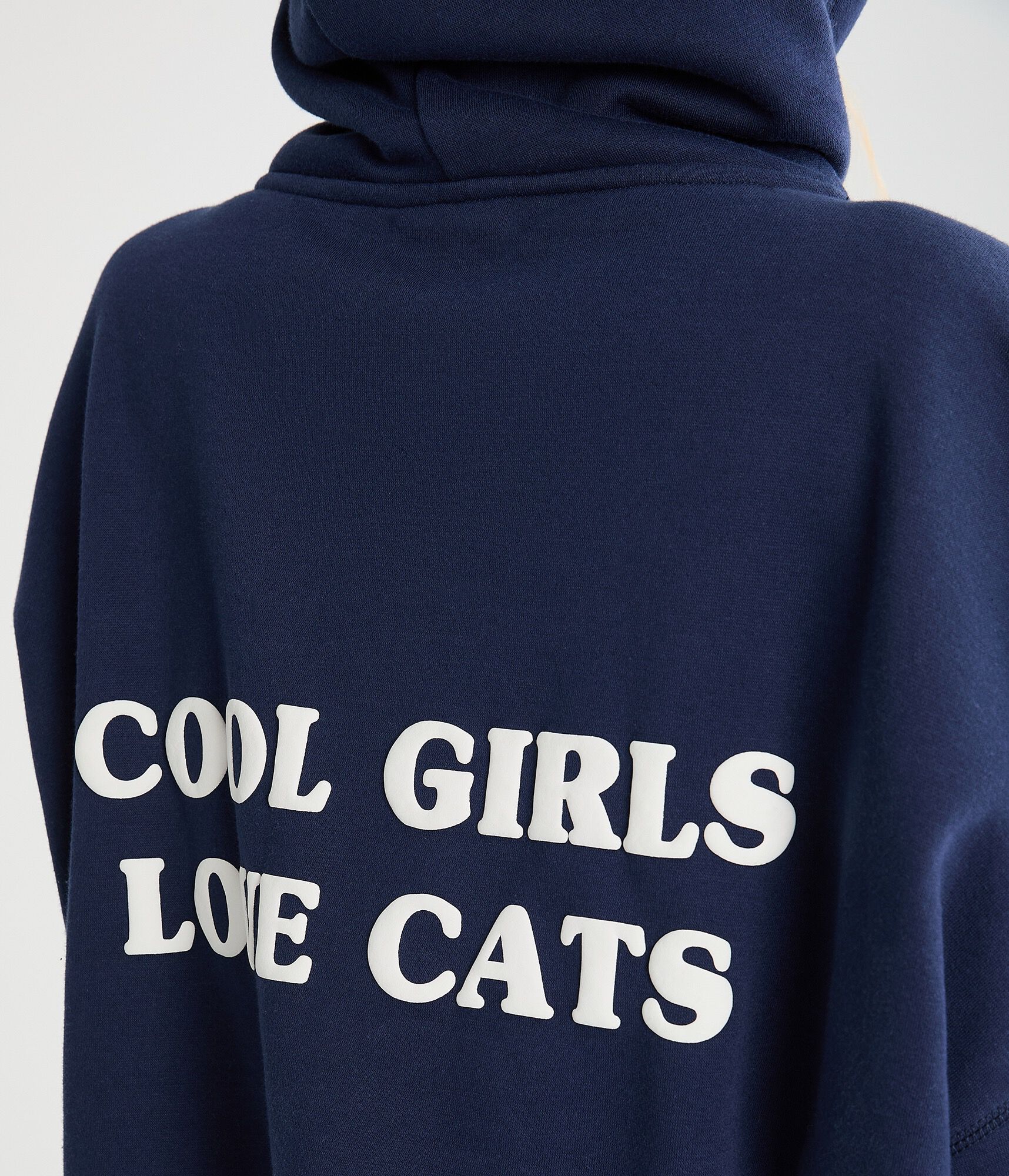 Cloud Soft Cool Girls Love Cats Bubble Hoodie