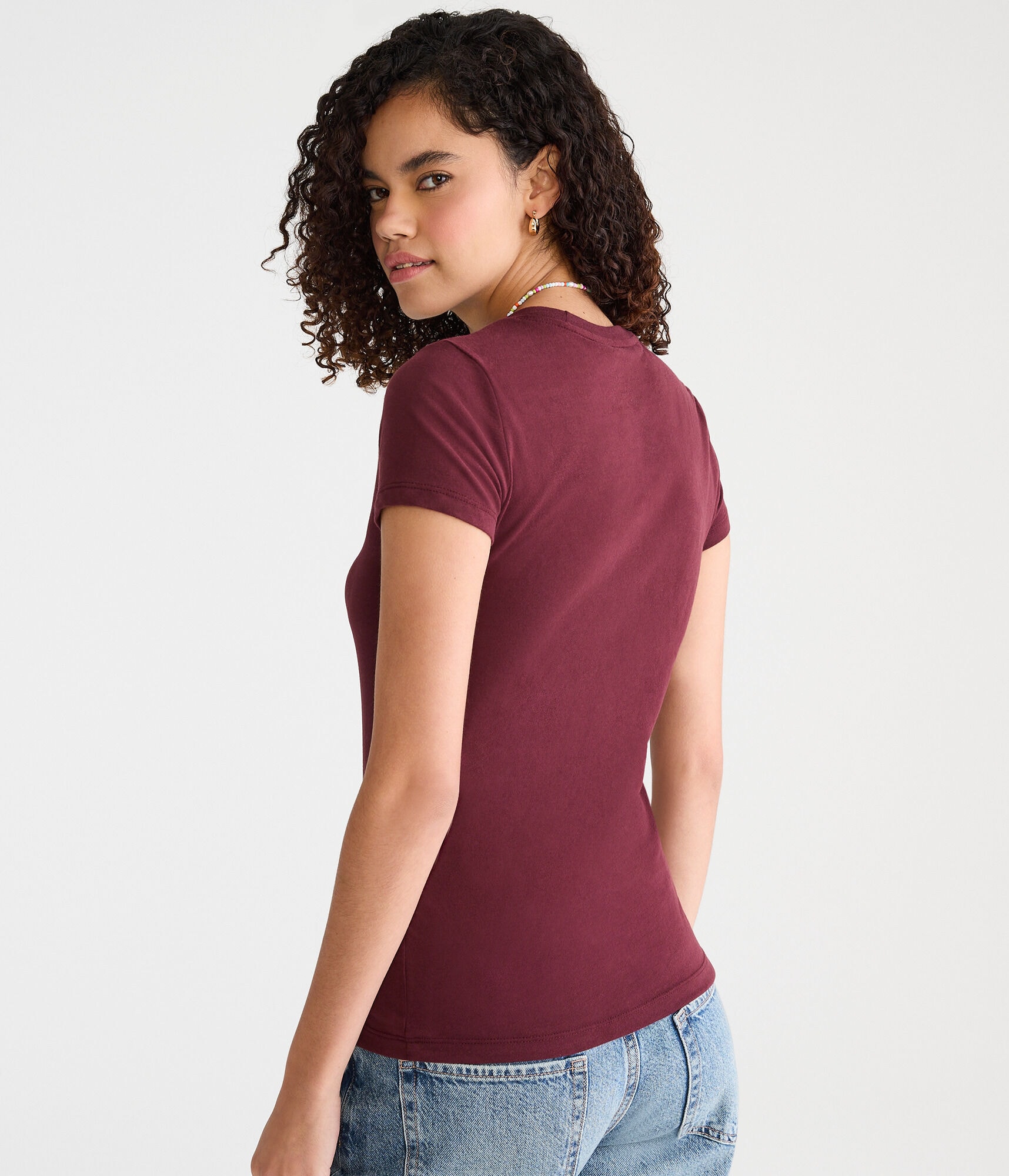 Aeropostale Script Rose Graphic Tee