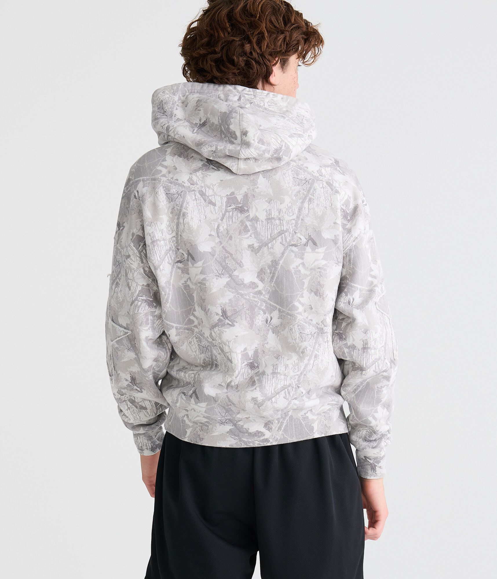 Cloud Soft Forest Camo Star Applique Boxy Pullover Hoodie