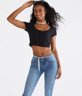 Buttoned Scoop-Neck Cardigan Tee