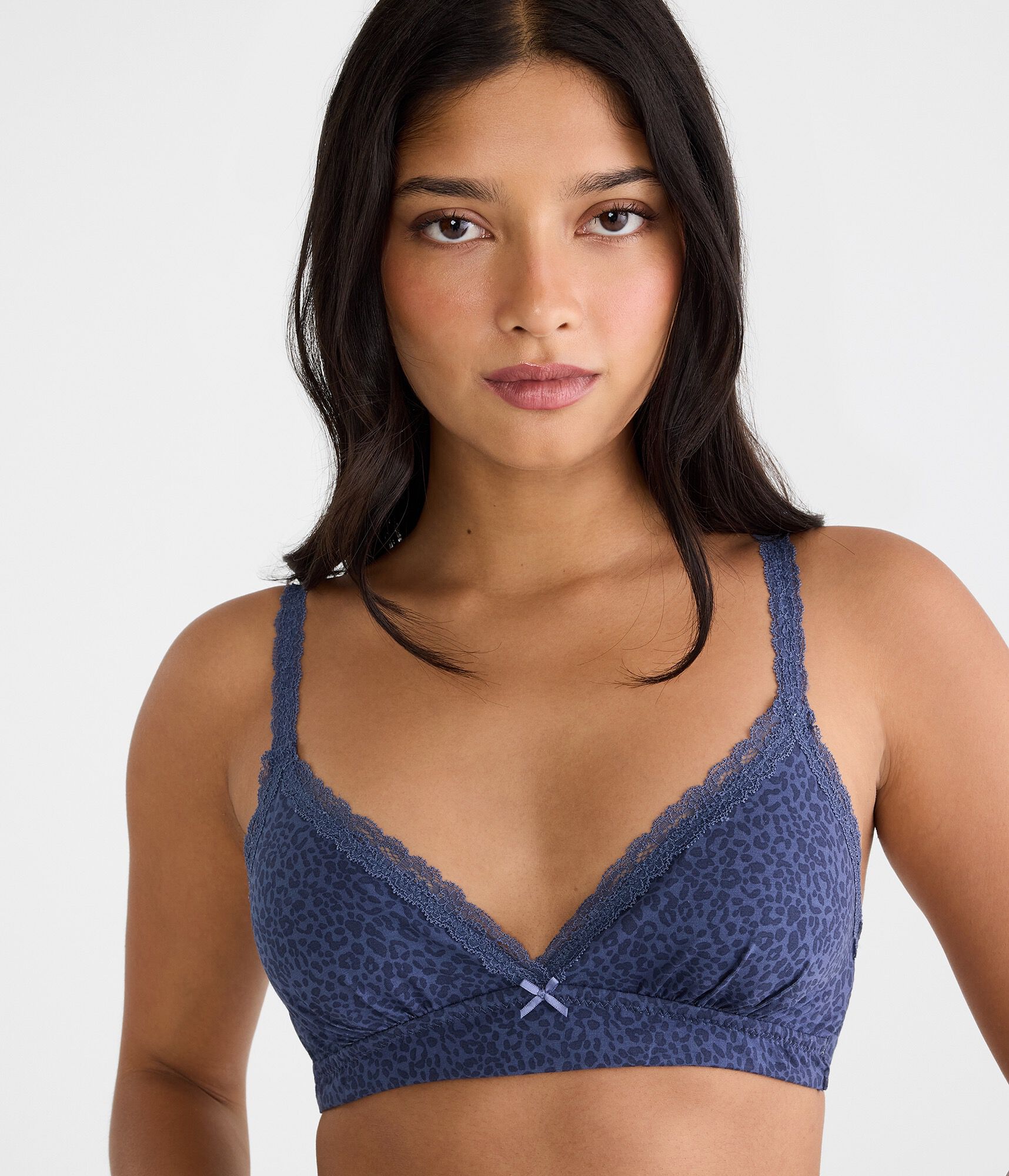 Leopard Print Lace Triangle Bralette