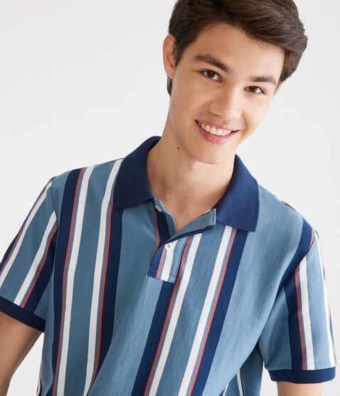Vertical Stripe Jersey Polo Vertical Stripe Jersey Polo