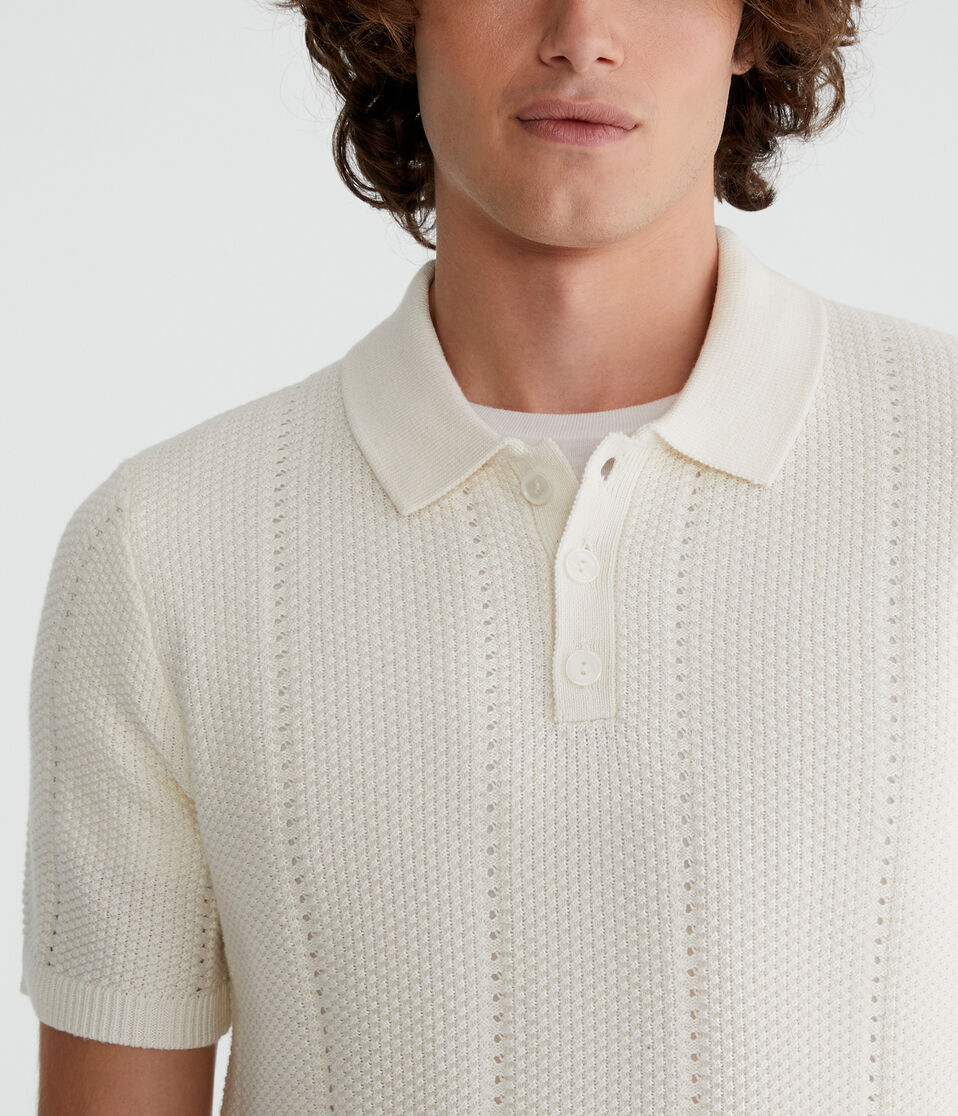 Textured Stripe Sweater Polo