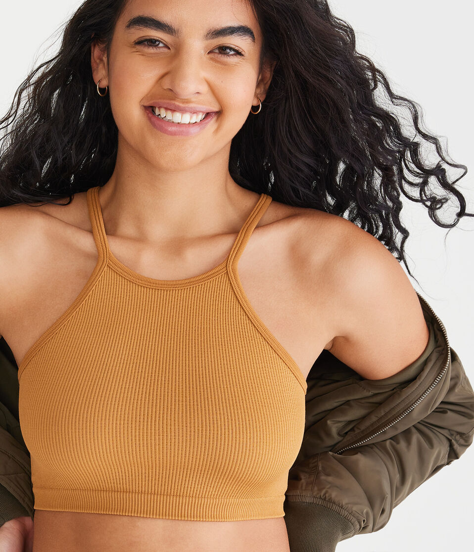 Seriously Soft Ribbed High-Neck Cropped Cami - Main Image