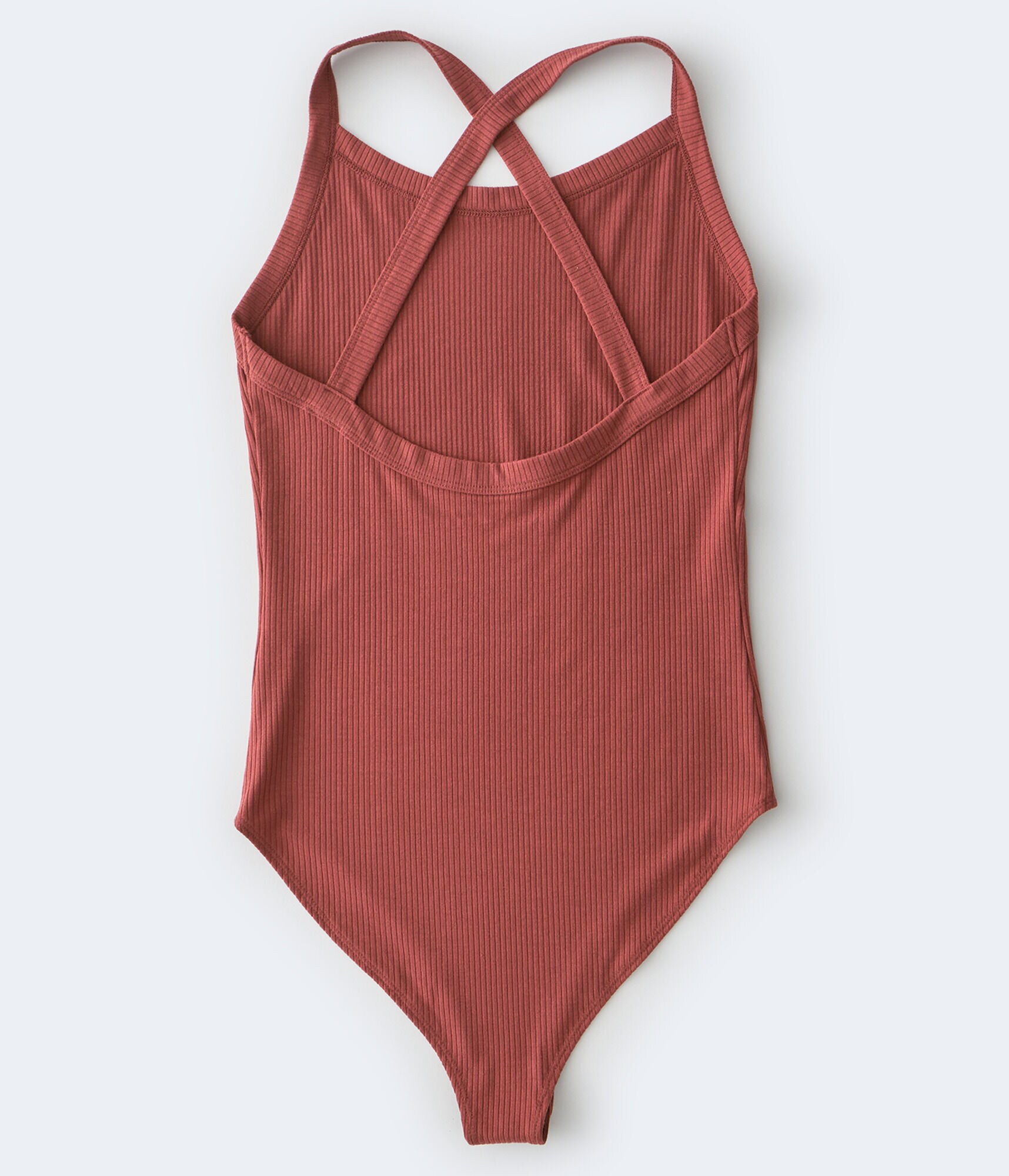 Strappy-Back Ribbed Bodysuit***