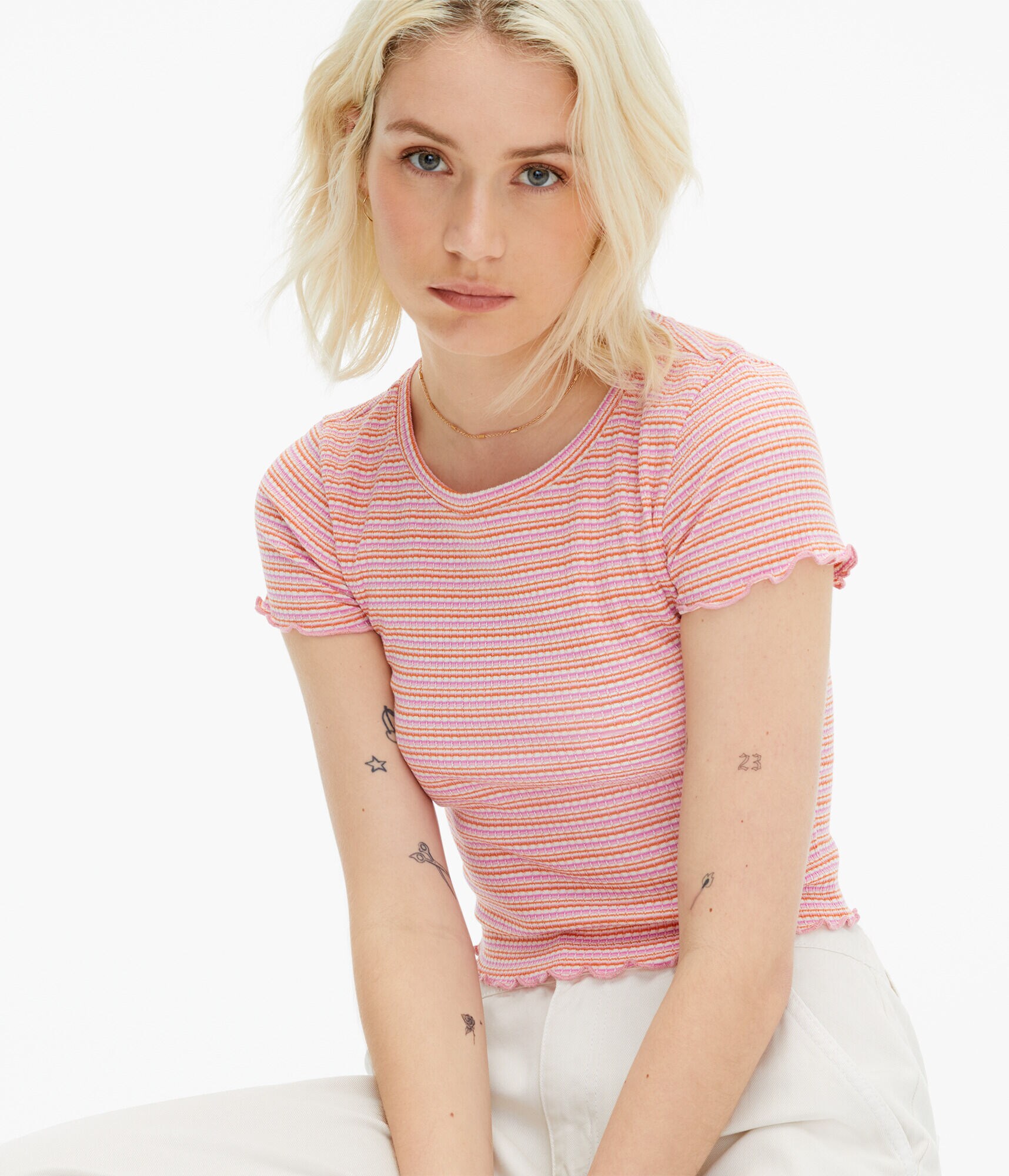 Striped Cropped Shrunken Tee
