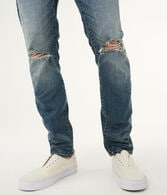 Skinny Medium Wash Destroyed Stretch Jean***