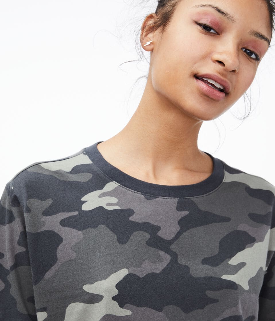 Camo Boxy Crew Tee